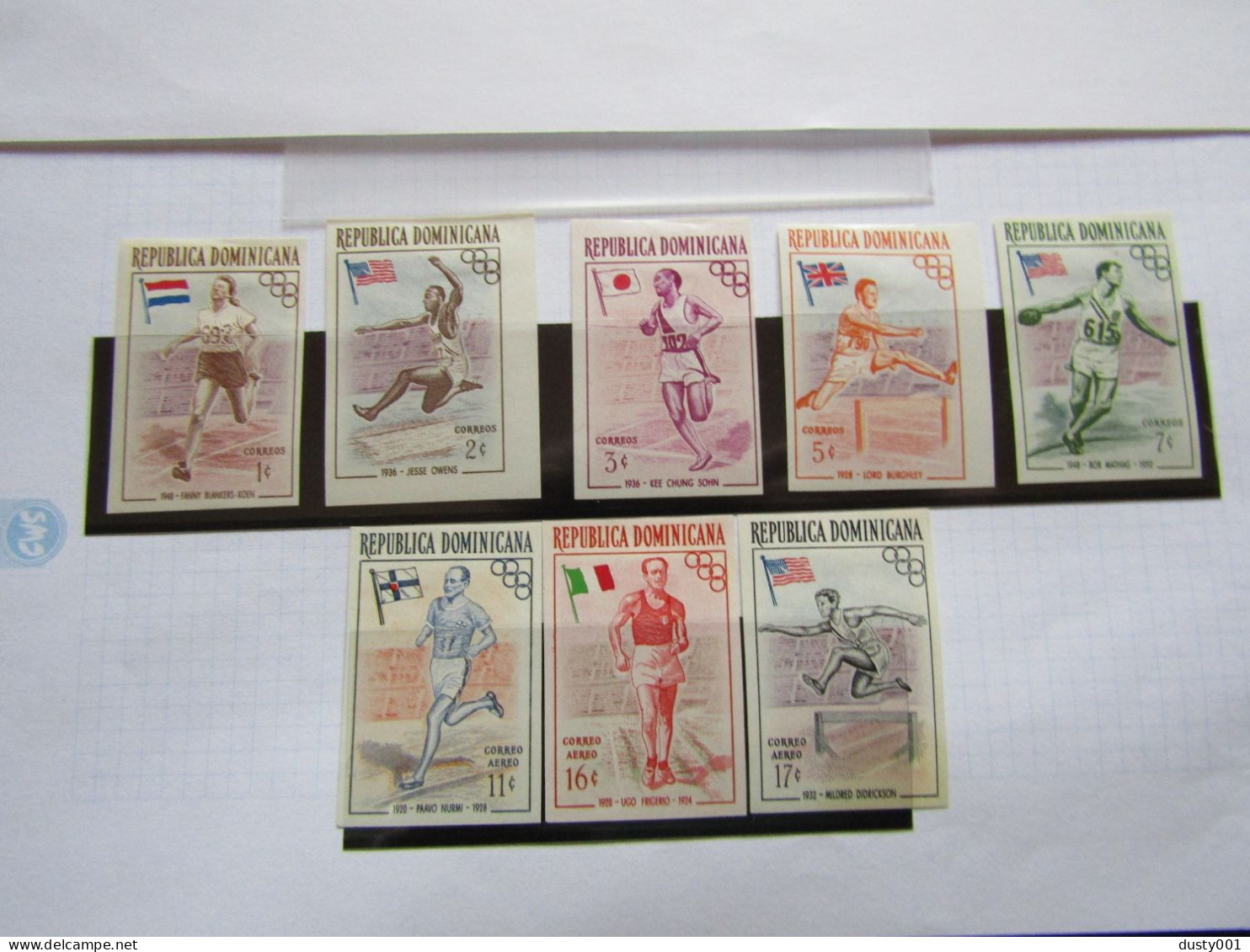 JO423  Timbres Non Perforés  JO  Melbourne  1956  MNH  Mi 560-567  Rép. Dominicaine - Ete 1956: Melbourne