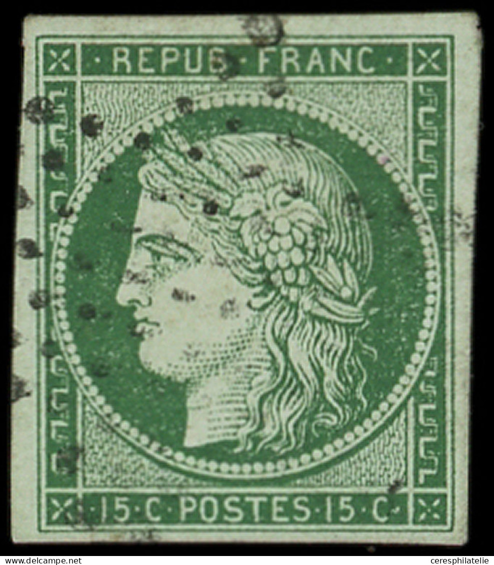 EMISSION DE 1849 - 2b   15c. Vert FONCE, Obl. ETOILE, TB. Br - 1849-1850 Cérès