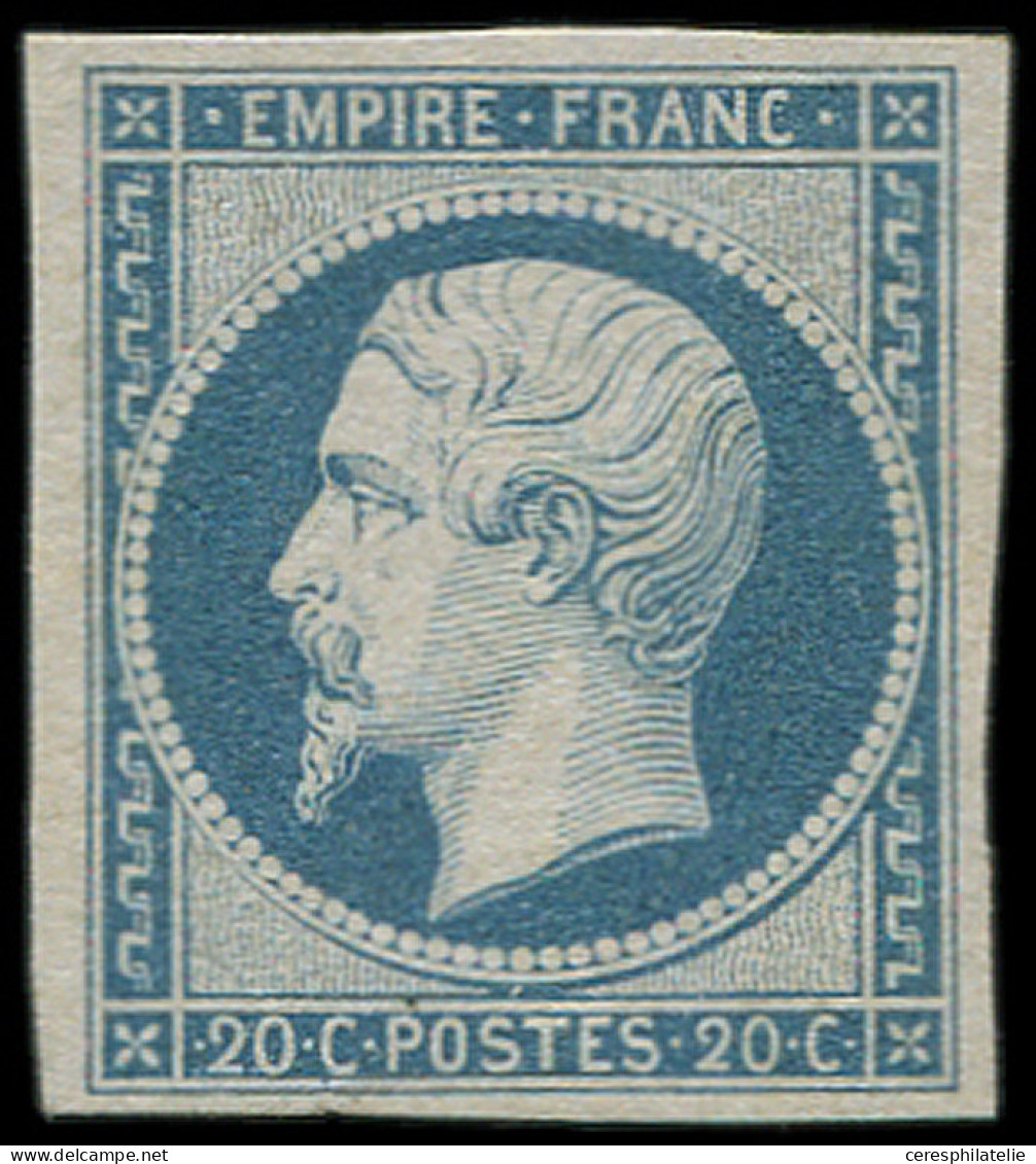 (*) EMPIRE NON DENTELE - 14A  20c. Bleu, T I, TB - 1853-1860 Napoleone III