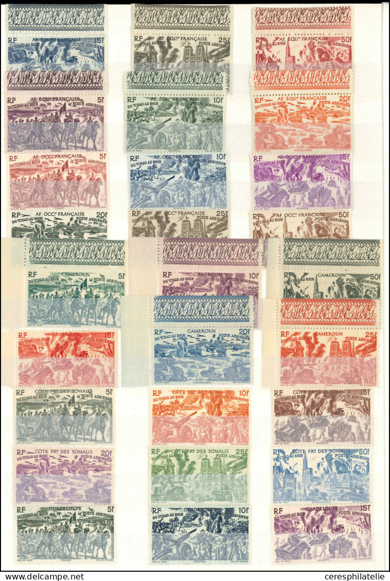 ** Grandes Séries Coloniales 1946 : Tchad Au Rhin, 90 Timbres, TB - Ohne Zuordnung