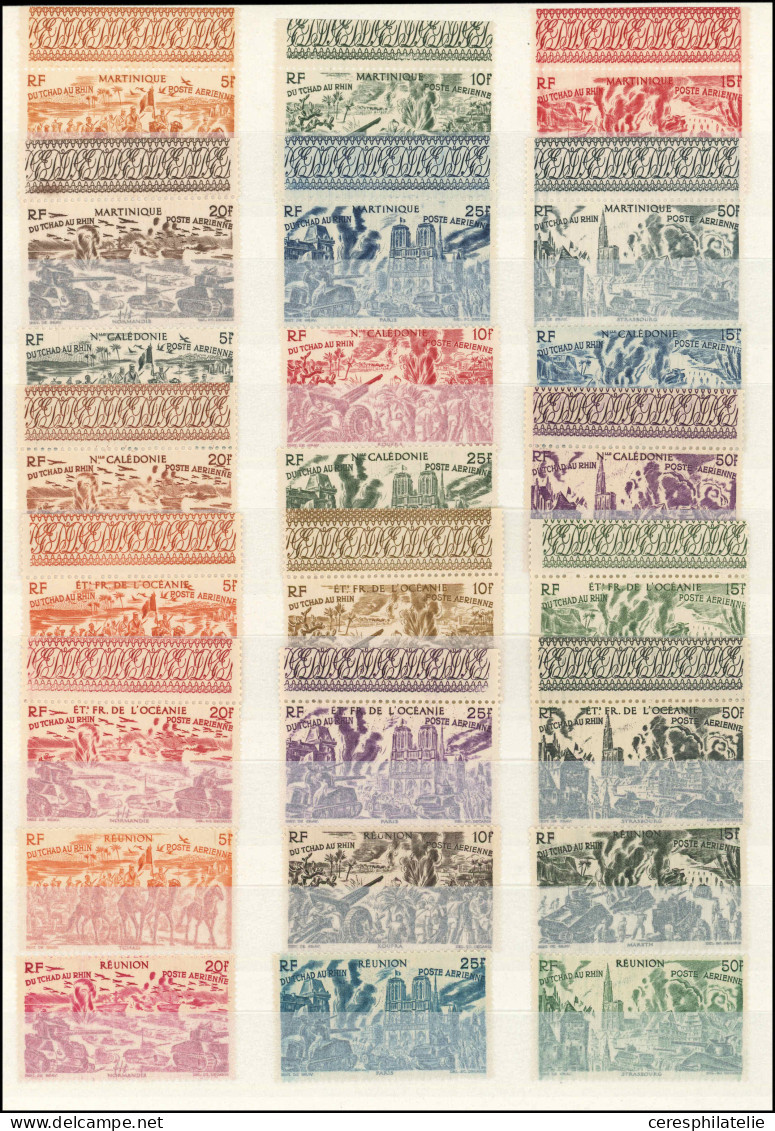 ** Grandes Séries Coloniales 1946 : Tchad Au Rhin, 90 Timbres, TB - Ohne Zuordnung