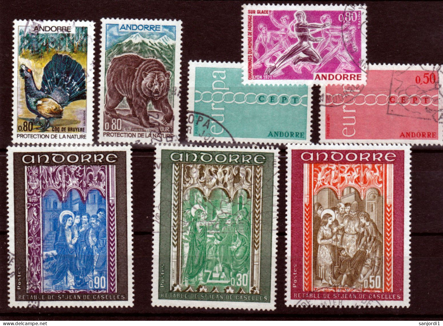 Andorre Française 1971 Année Complète Oblitérée Used Cote 24.4 - Années Complètes