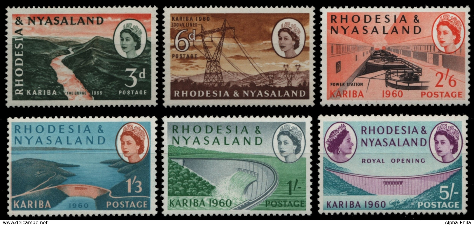 Rhodesien & Nyassa 1960 - Mi-Nr. 34-39 ** - MNH - Kariba-Staudamm - Rhodesien & Nyasaland (1954-1963)