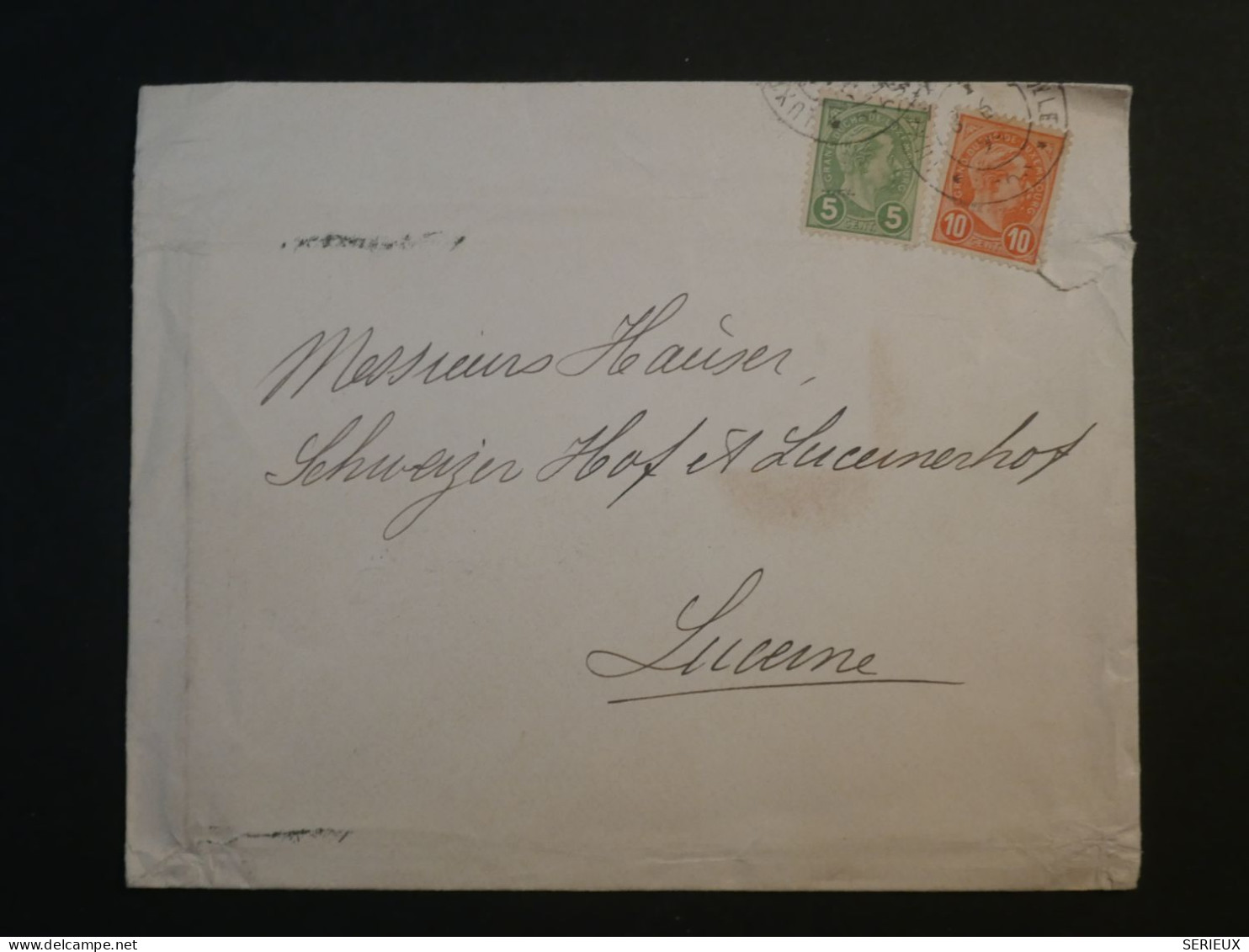 DF14  LUXEMBOURG  BELLE  LETTRE  ENV.  1899 A LUCERNE SUISSE +AFF. INTERESSANT+++++ - 1895 Adolfo Di Profilo