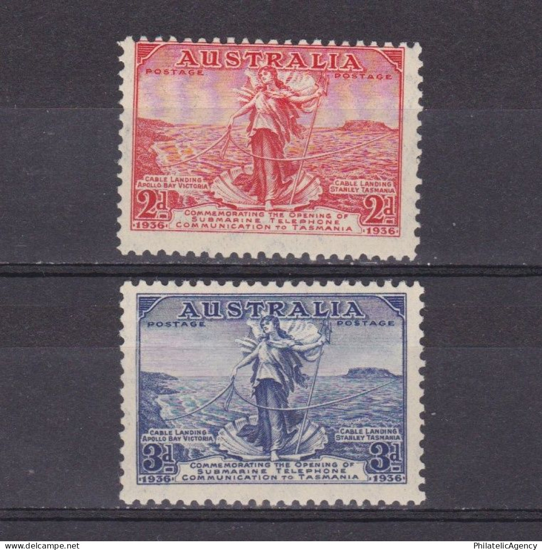 AUSTRALIA 1936, SG# 159-160, Cables Between Australia And Tasmania, MH - Neufs