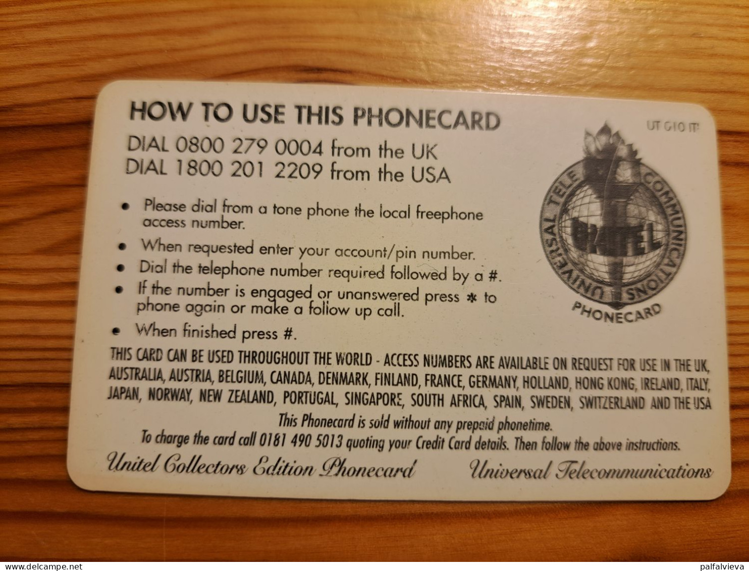 Prepaid Phonecard United Kingdom, Unitel - Bird - Bedrijven Uitgaven
