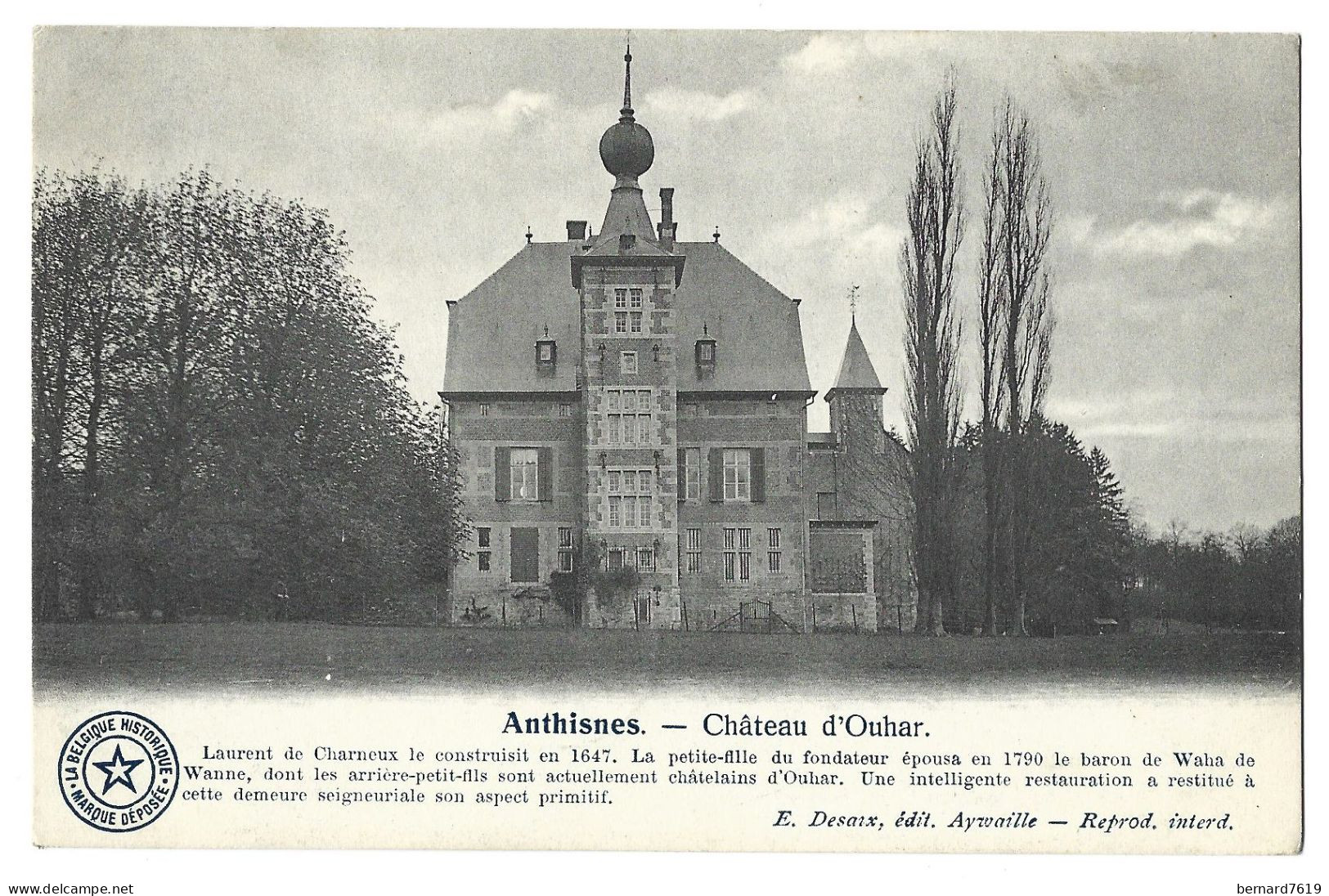 Belgique -  Anthisnes -  Chateau D'ouhar - Baronne Louis  De Waha  Baillonville - Anthisnes