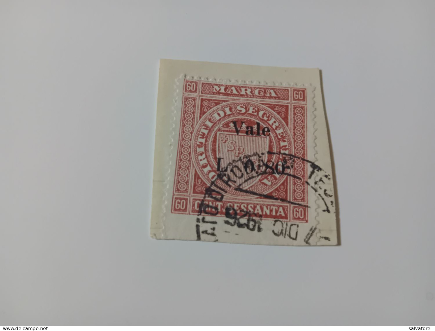 MARCA DA BOLLO DIRITTI DI SEGRETERIA 60 CENTESIMI - Revenue Stamps