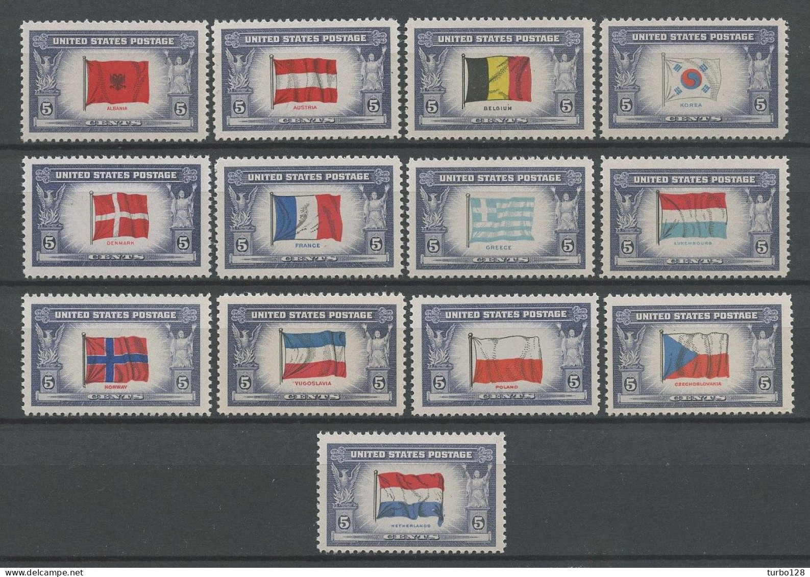 EU 1943 N° 459/471 ** Neufs MNH Superbes C 6 € Drapeaux Des Pays Occupés Par L'axe Albanie Autriche Belgique France Flag - Ungebraucht