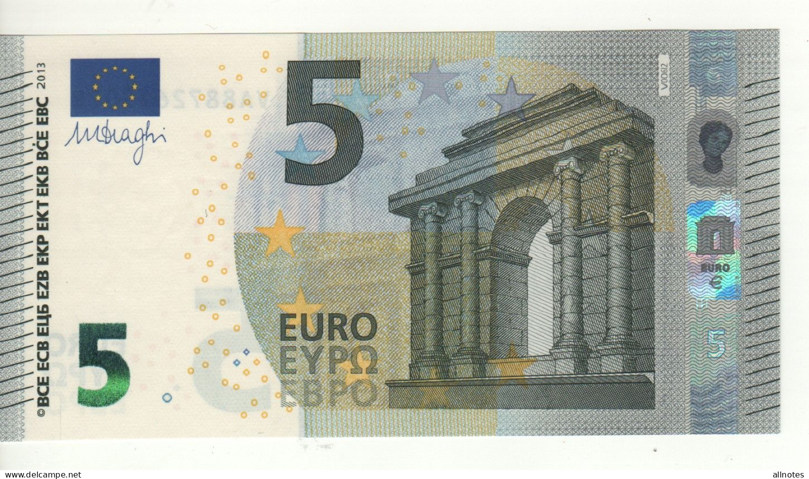 5 EURO  "Spain"    DRAGHI   V 006 I2      VA8872619078   /  FDS - UNC - 5 Euro