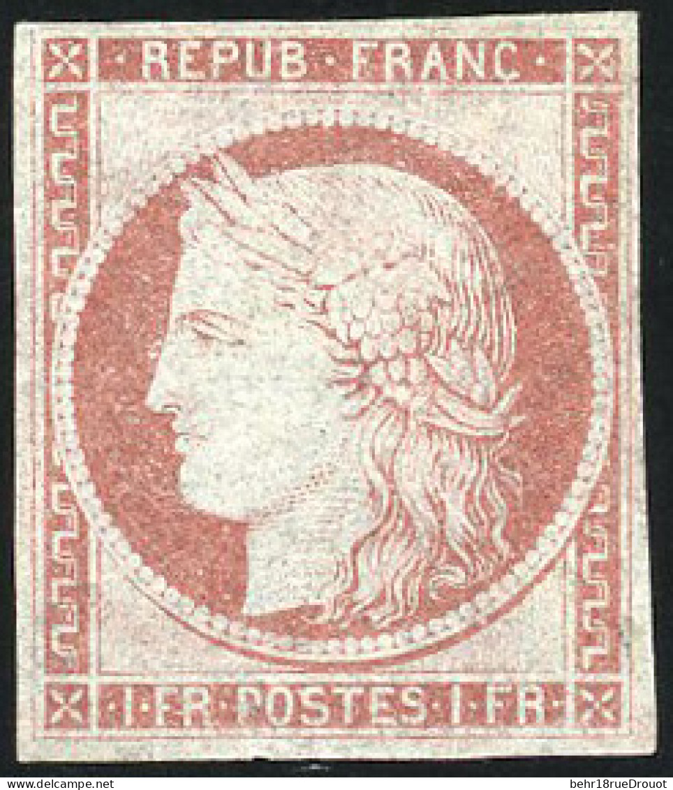 (*) 6 - Essai Du 1F. En Rose Foncé S/papier Pelure. B. - 1849-1850 Cérès