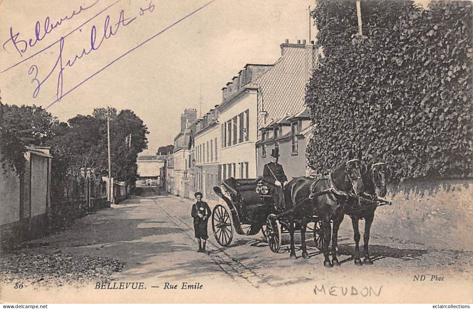 Meudon. Bellevue        92     Rue Emile. Fiacre       (voir Scan) - Meudon