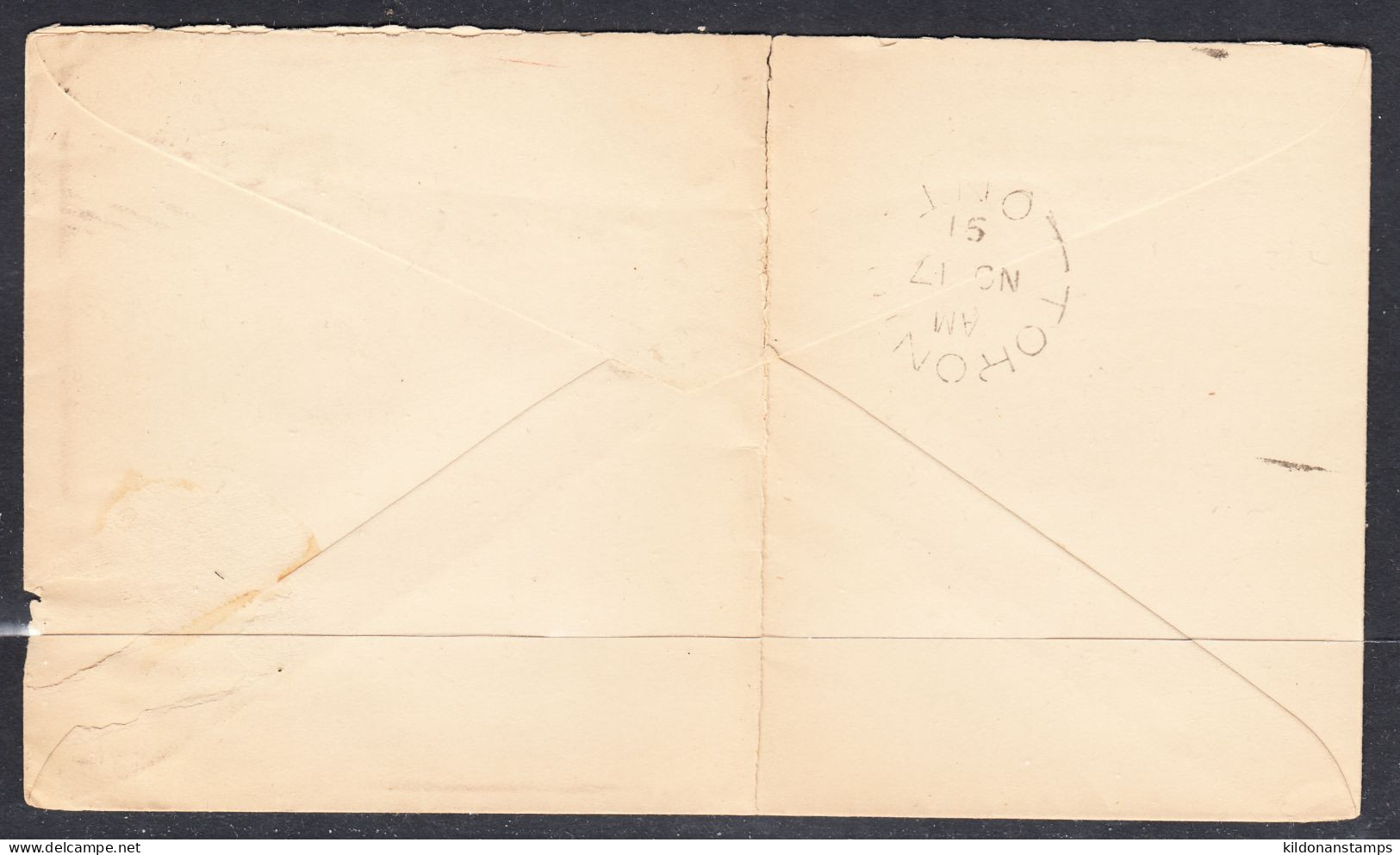 Canada Cover, Toronto, Nov 17 1891, See Notes, A3 Broken Circle Postmark, To Crown Lands Dept. - Brieven En Documenten