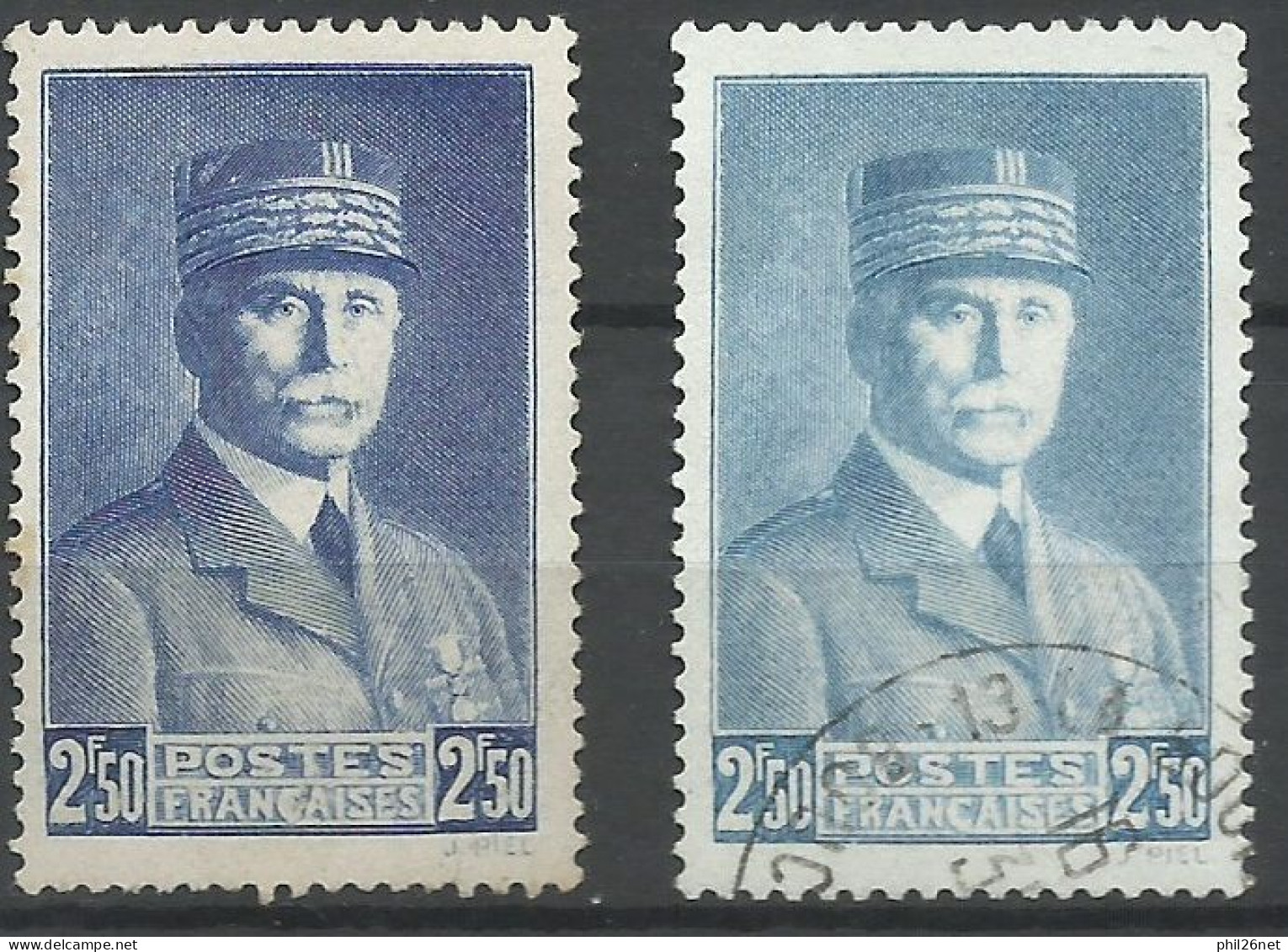 France  N° 473 Pétain 2F50  Bleu Clair   Oblitéré  B/TB  Le 473  Pour Comparer    Voir Scans    Soldé ! ! ! - Usados