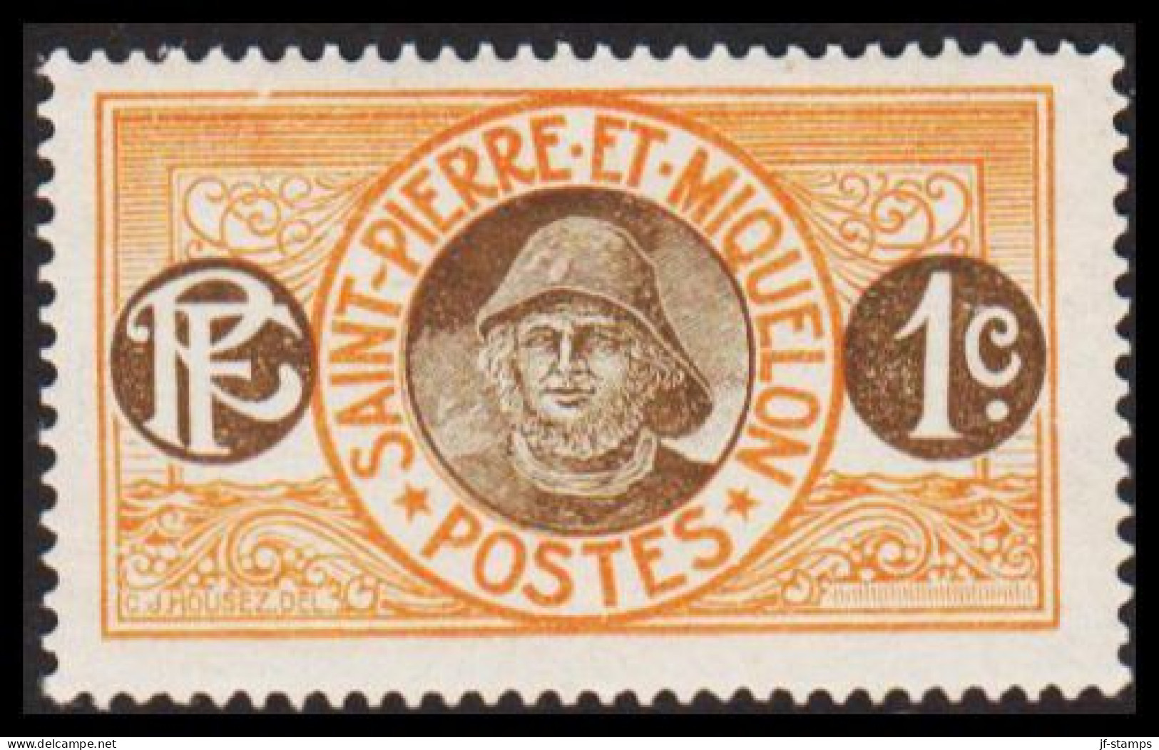 1909-1917. SAINT-PIERRE-MIQUELON. Fisher 1 C. Never Hinged.  (Michel 73) - JF537399 - Briefe U. Dokumente