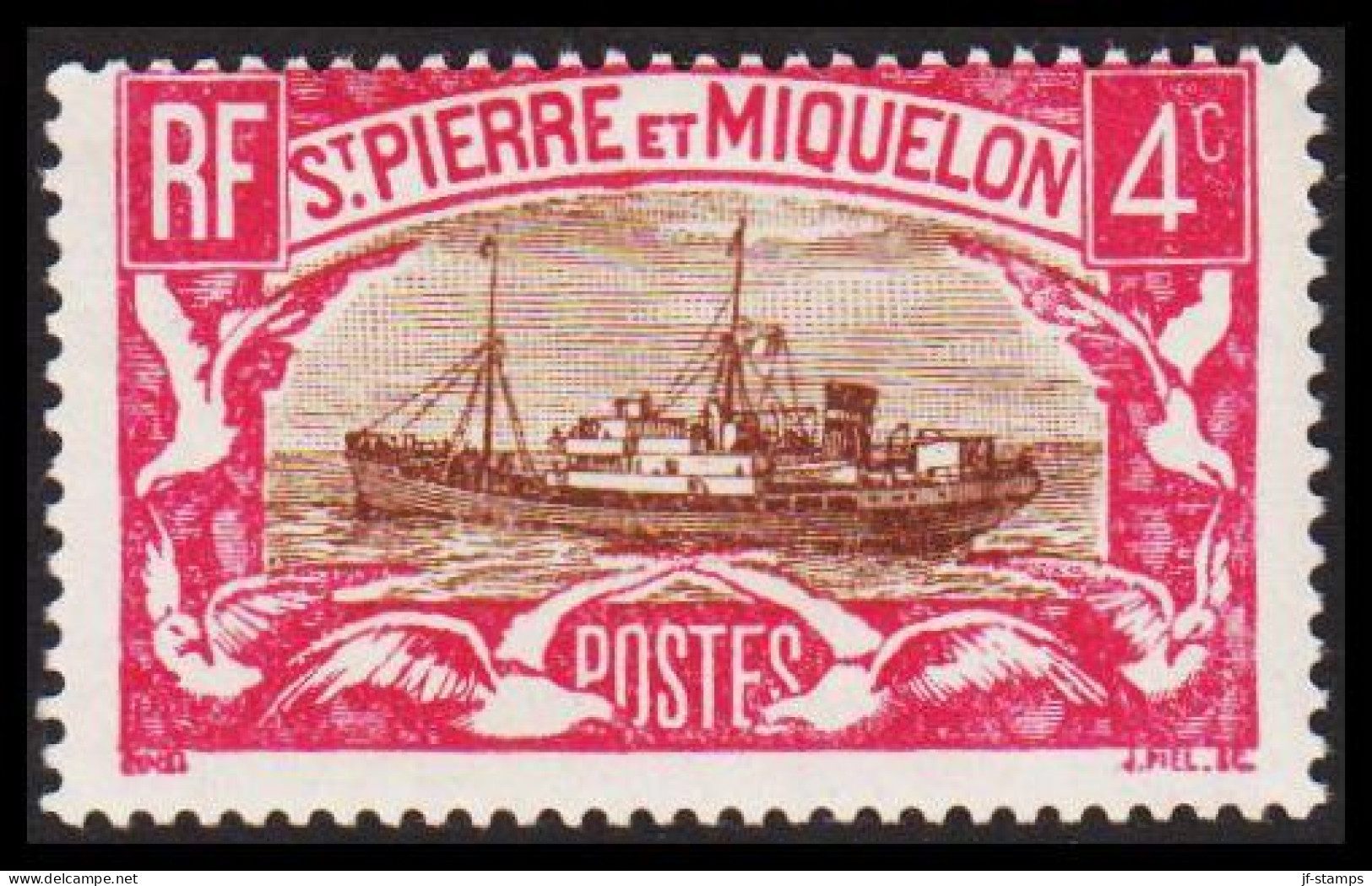 1932. SAINT-PIERRE-MIQUELON. Fishing Boat Jacques Caeur 5 C. Never Hinged.  (Michel 136) - JF537410 - Briefe U. Dokumente