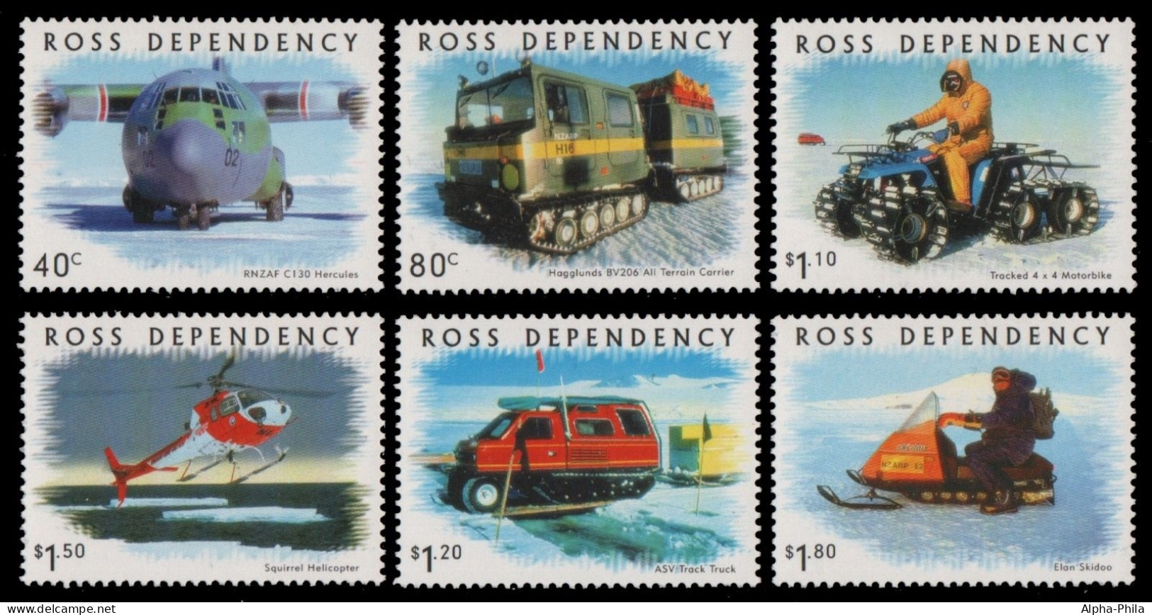 Ross-Gebiet 2000 - Mi-Nr. 66-71 ** - MNH - Transportmittel - Nuovi