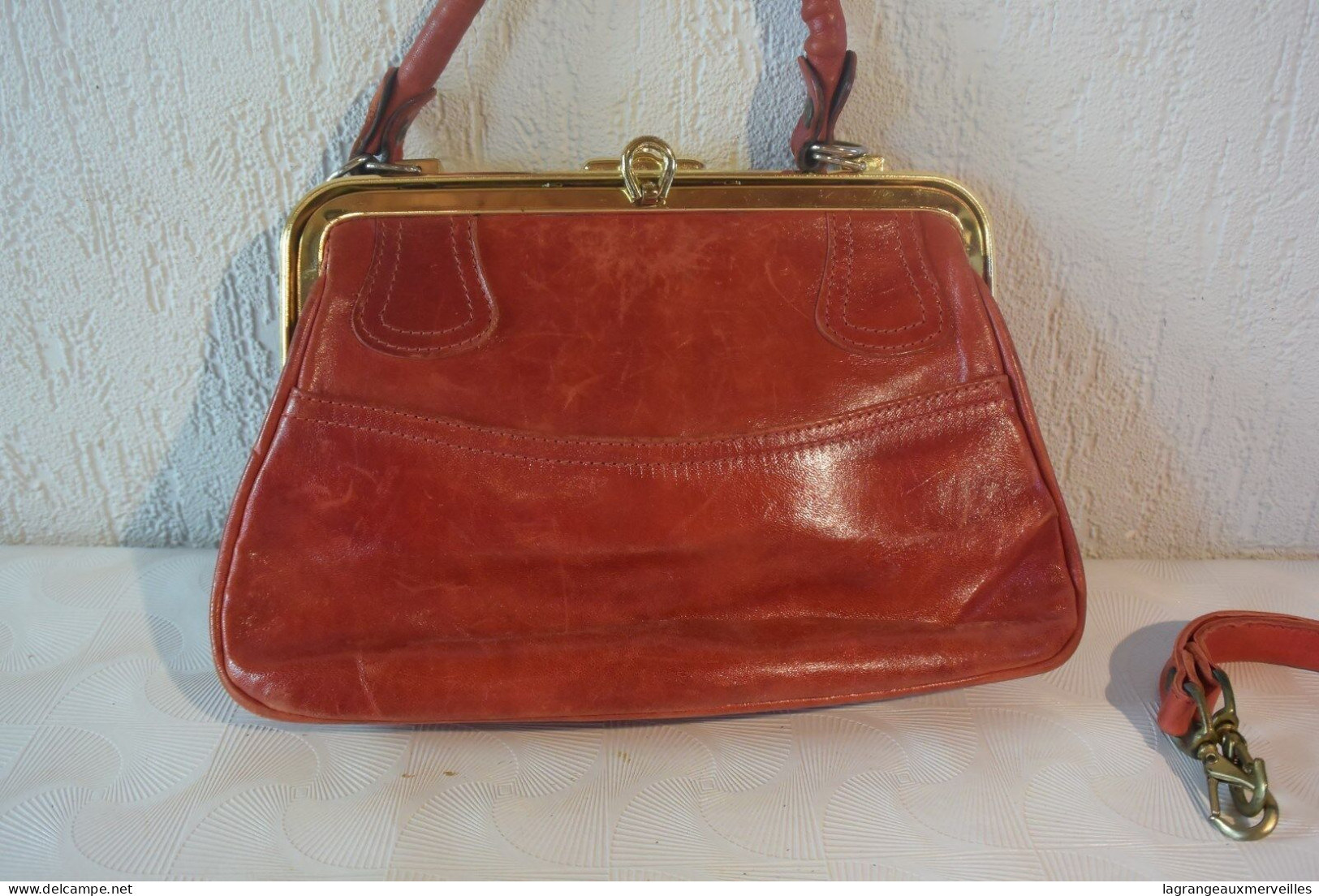 C99 Ancien Sac à Main Rouge Porte Monnaie Et Gants Vintage - Otros & Sin Clasificación