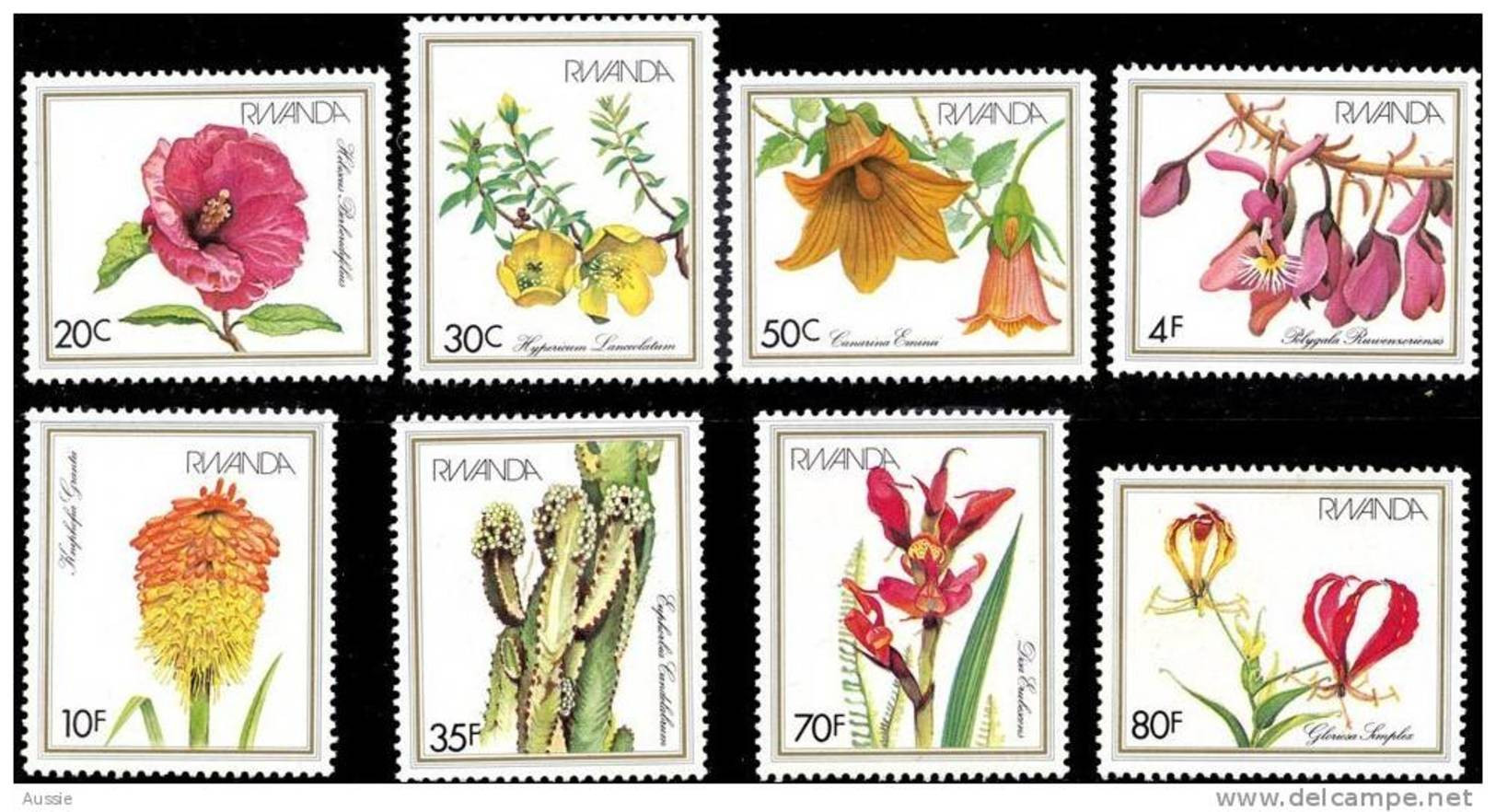 Rwanda Ruanda 1982 OCBn°  1102-09 *** MNH Cote 8 € Flore - Ungebraucht