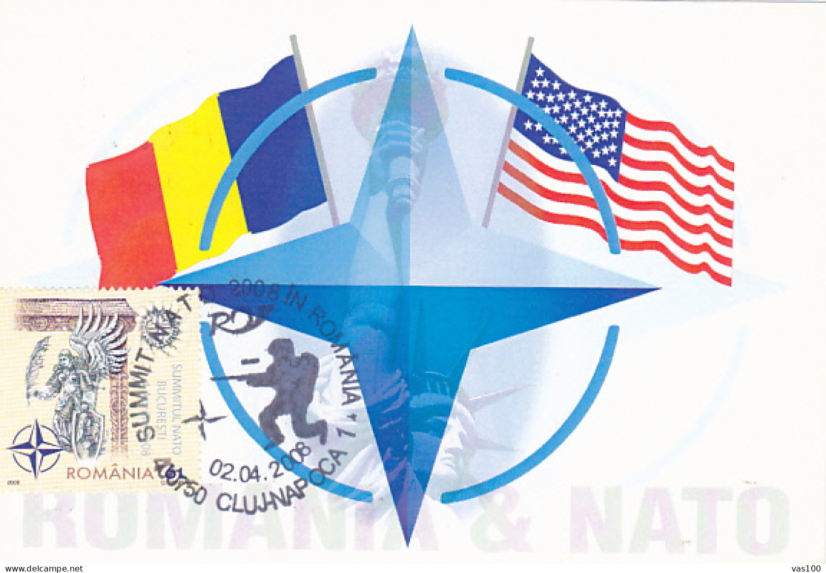 ORGANIZATIONS, NATO, BUCHAREST SUMMIT, CM, MAXICARD, CARTES MAXIMUM, 2008, ROMANIA - NATO