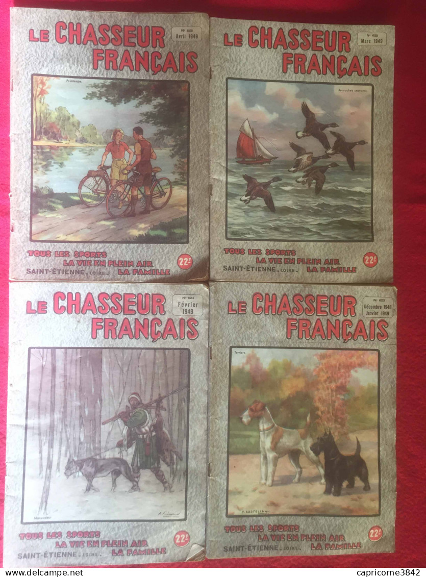 1949 - Lot De 4 Revues "LE CHASSEUR FRANCAIS" N° 623 à 626 - Bon état Général - Chasse/Pêche