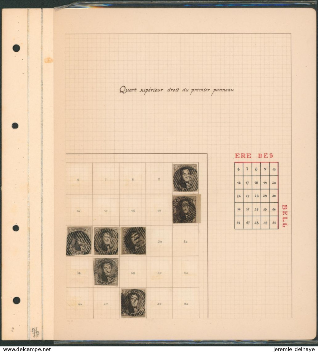 N°6 : Reconstitution De La Planche II (filigrane), 1er Et 2e Panneau Subdivisé En Quart + Planche III (1er Panneau) - 1851-1857 Medaglioni (6/8)