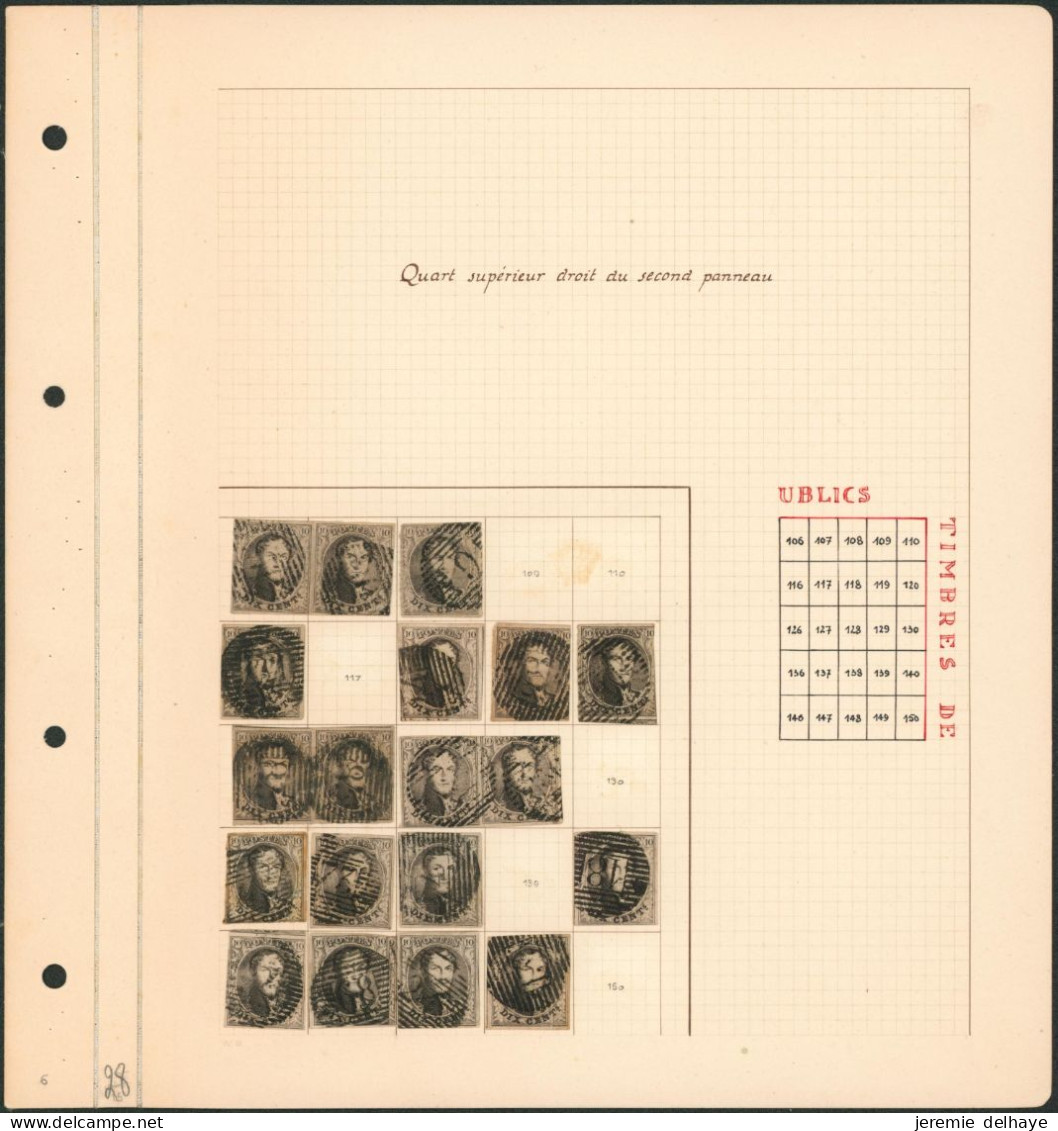 n°6 : reconstitution de la planche II (filigrane), 1er et 2e panneau subdivisé en quart + Planche III (1er panneau)