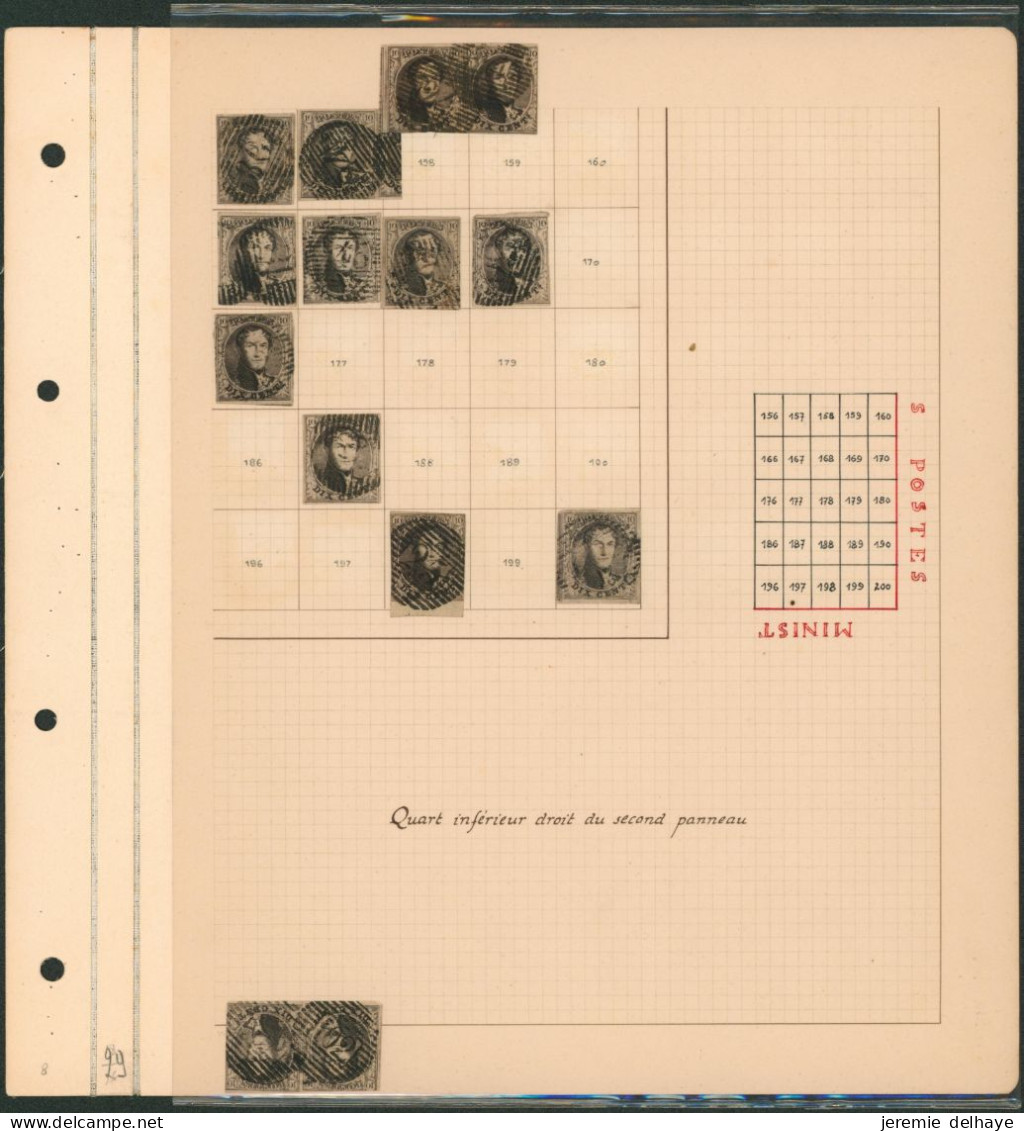 n°6 : reconstitution de la planche II (filigrane), 1er et 2e panneau subdivisé en quart + Planche III (1er panneau)
