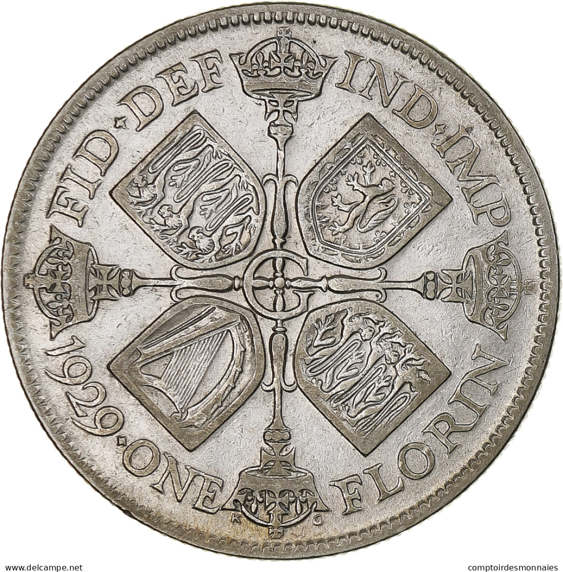 Grande-Bretagne, George V, Florin, Two Shillings, 1929, British Royal Mint, TTB - J. 1 Florin / 2 Schillings