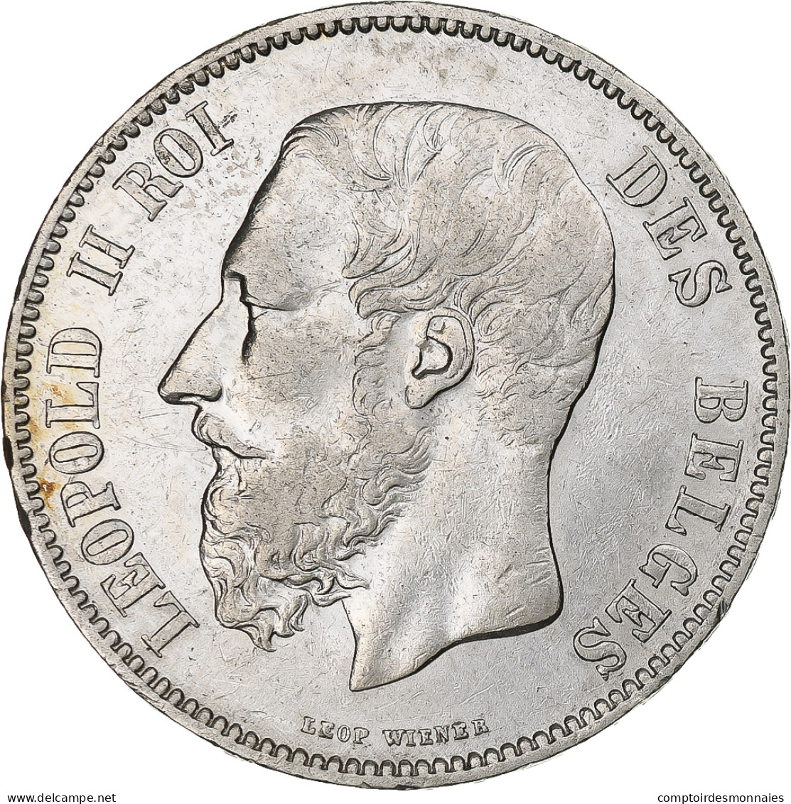 Belgique, Leopold II, 5 Francs, 1868, Bruxelles, Tranche A, Argent, TTB, KM:24 - 5 Francs