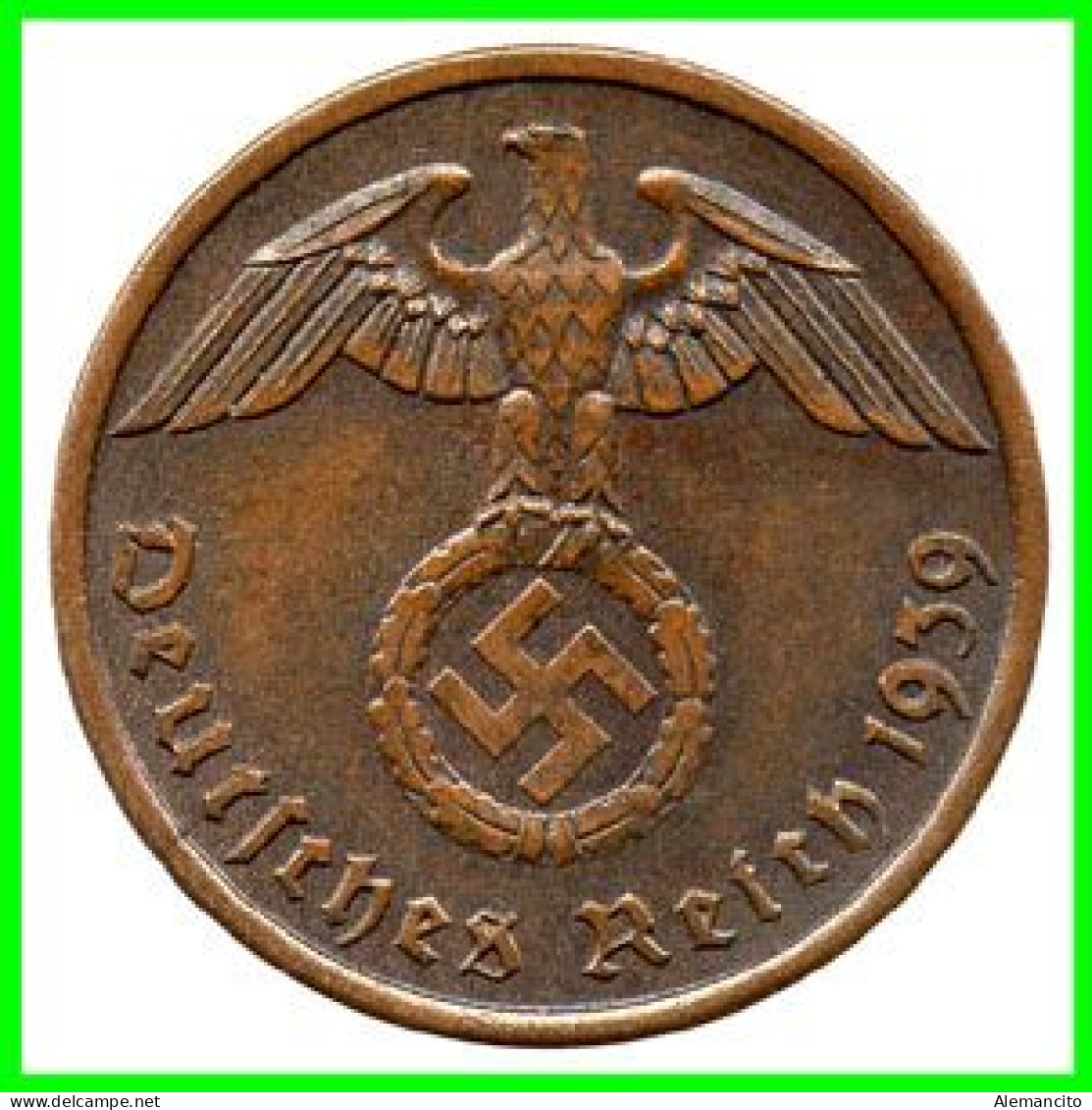 GERMANY - ALEMANIA DEUTFCHES REICH SERIE DE 7 MONEDAS DE 2 REICHSPFENNIG AÑO 1939 BRONCE 2ª GUERRA MUNDIAL - 2 Reichspfennig