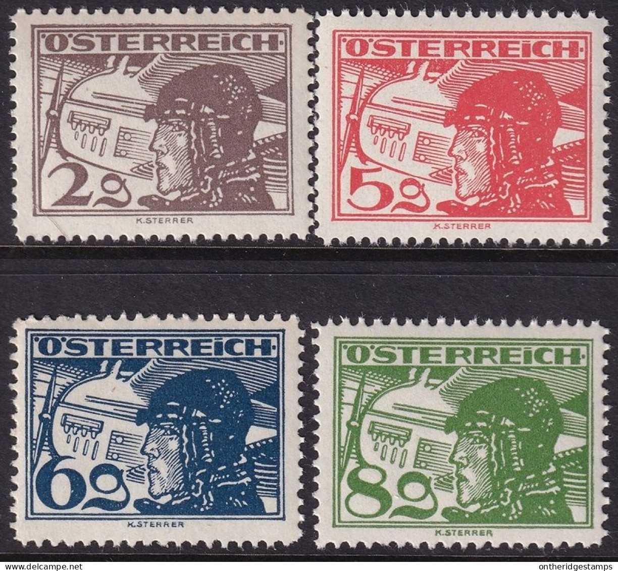 Austria 1925 Sc C12-5 Österreich Mi 468-71 Air Post Set Low Values MNH** - Neufs