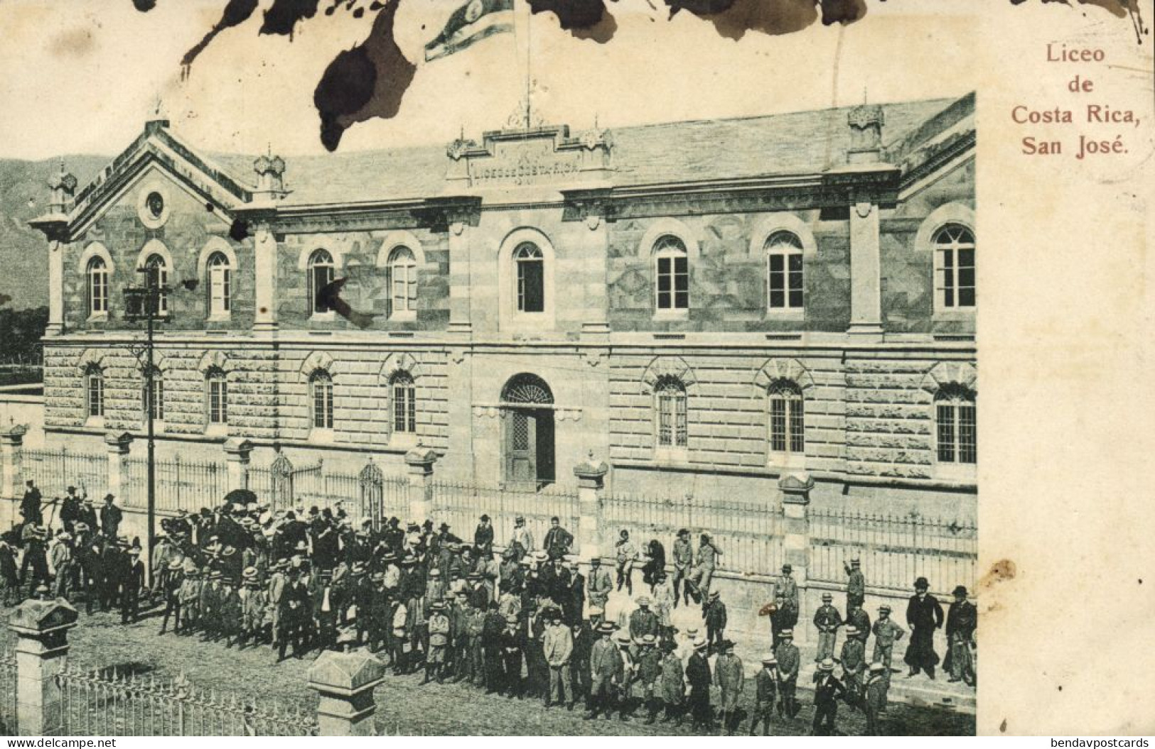 Costa Rica, C.A., SAN JOSÉ, Liceo With Students (1900s) Postcard - Costa Rica