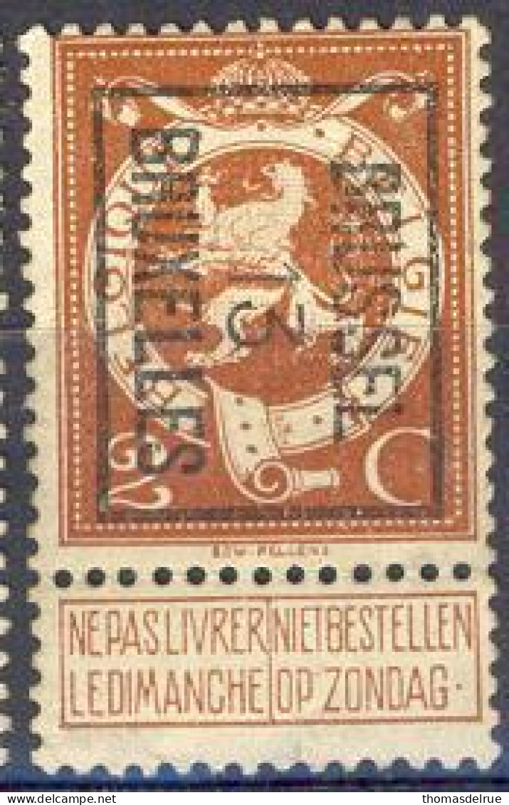 Ax590:N° 41: BRUSSEL 13 BRUXELLES [B]: - Typo Precancels 1912-14 (Lion)