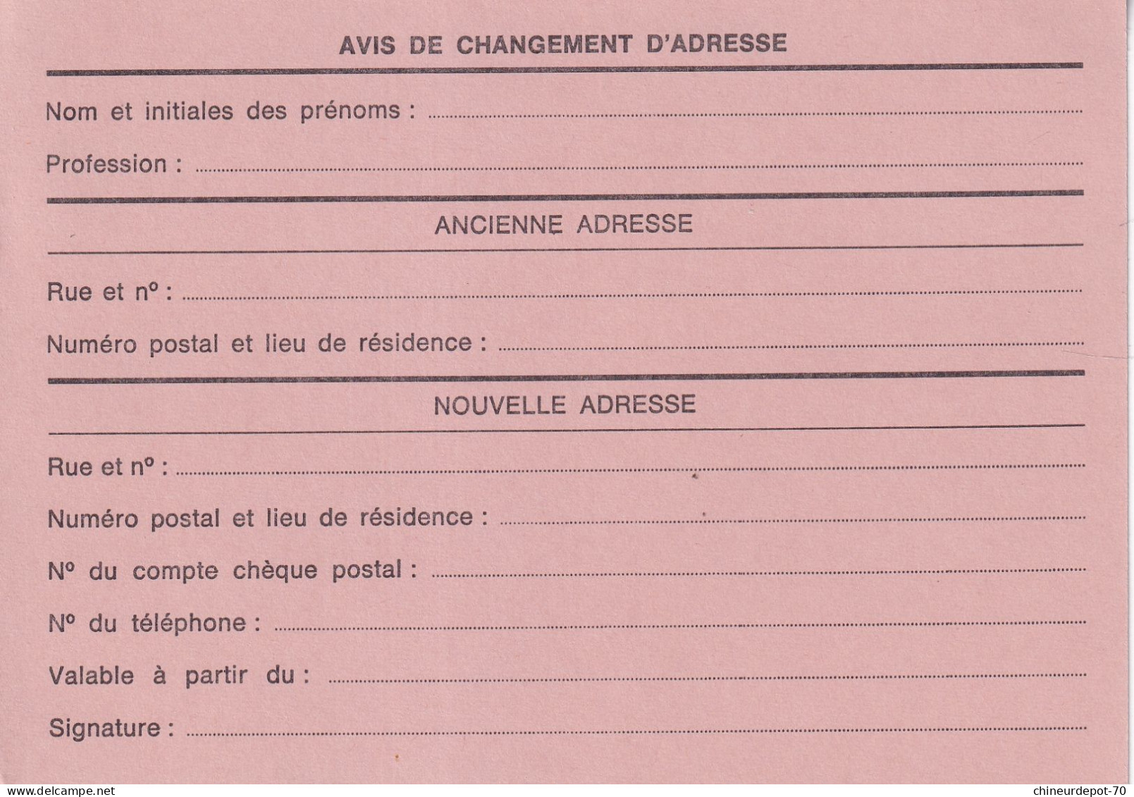 Avis De Changement D'adresse P010 - Adreswijziging