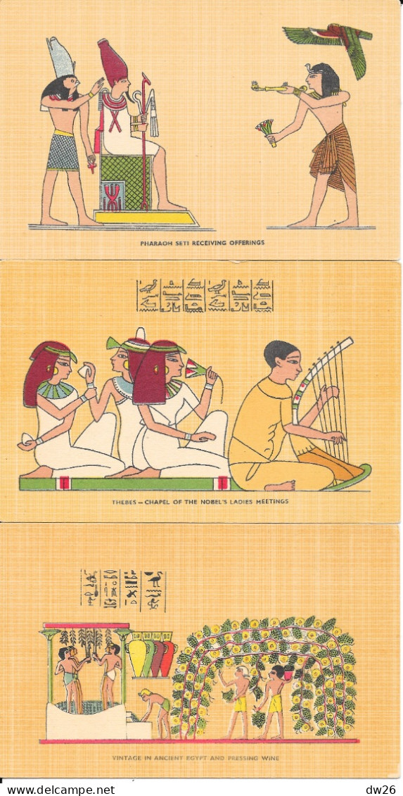 Egypte, Illustrations (Scene Of Pharaoh, Ancient Egypt, Thebes...) Lot De 8 Cartes Non Circulée By Lehnert & Landrock - Colecciones Y Lotes