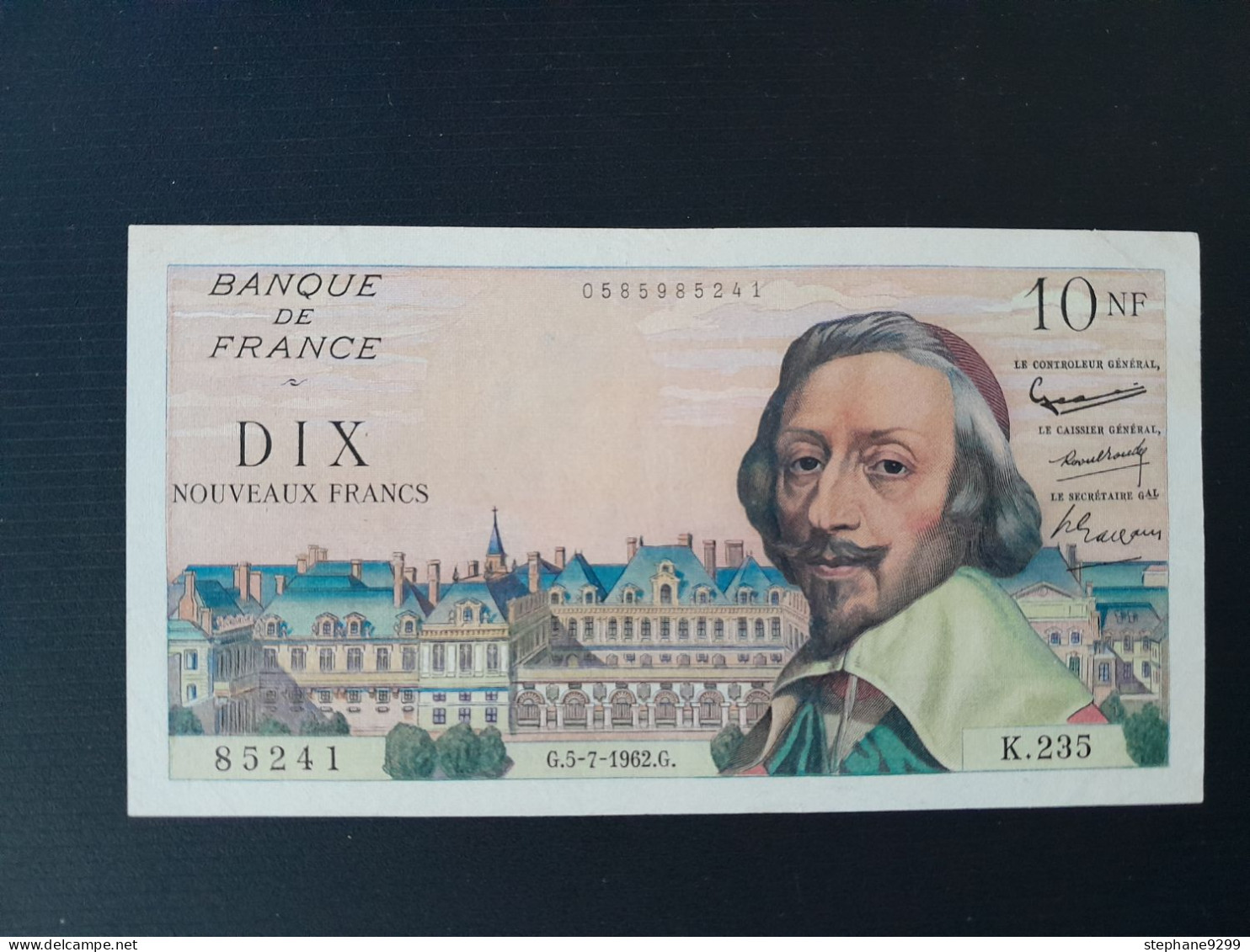 10 FRANCS 5/7/1962.SUP.RICHELIEU.FRANCE - 10 NF 1959-1963 ''Richelieu''