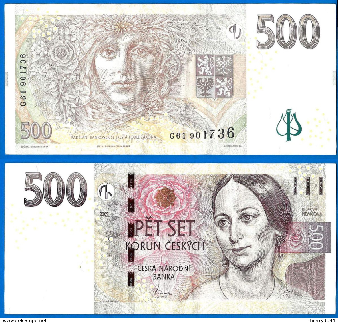 Republique Tcheque 500 Couronnes 2009 Que Prix + Port Korun Czech Republic Ceska Paypal Bitcoin Crypto OK - Tschechien