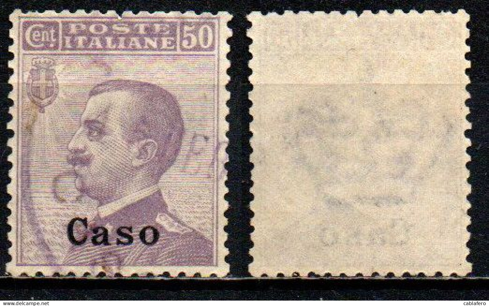 COLONIE ITALIANE - CASO - 1912 - VITTORIO EMANUELE III - 50 C. - MICHETTI - USATO - Ägäis (Caso)