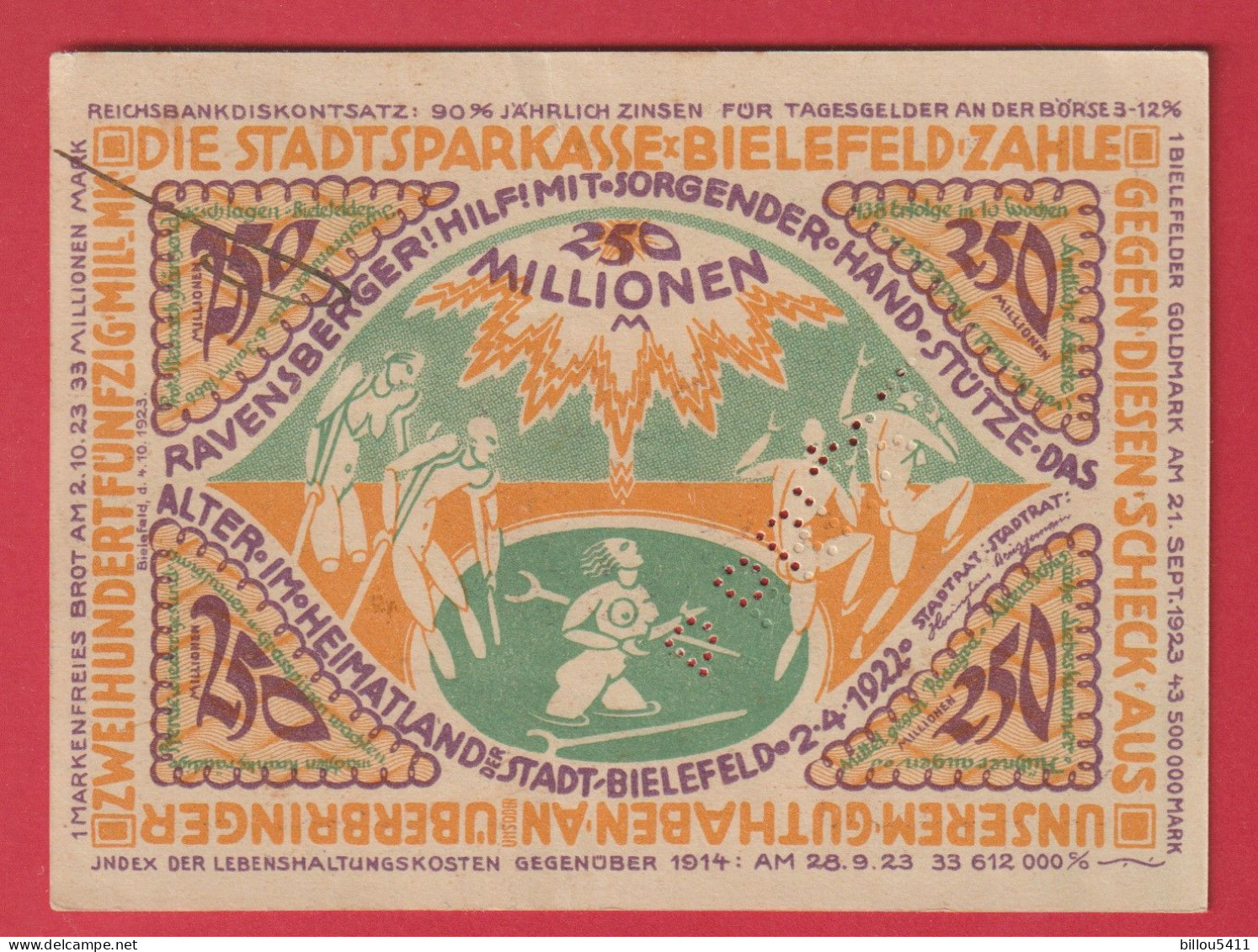 BIELEFELD 250 MILLIONEN 1922-23 Circuler - Collections