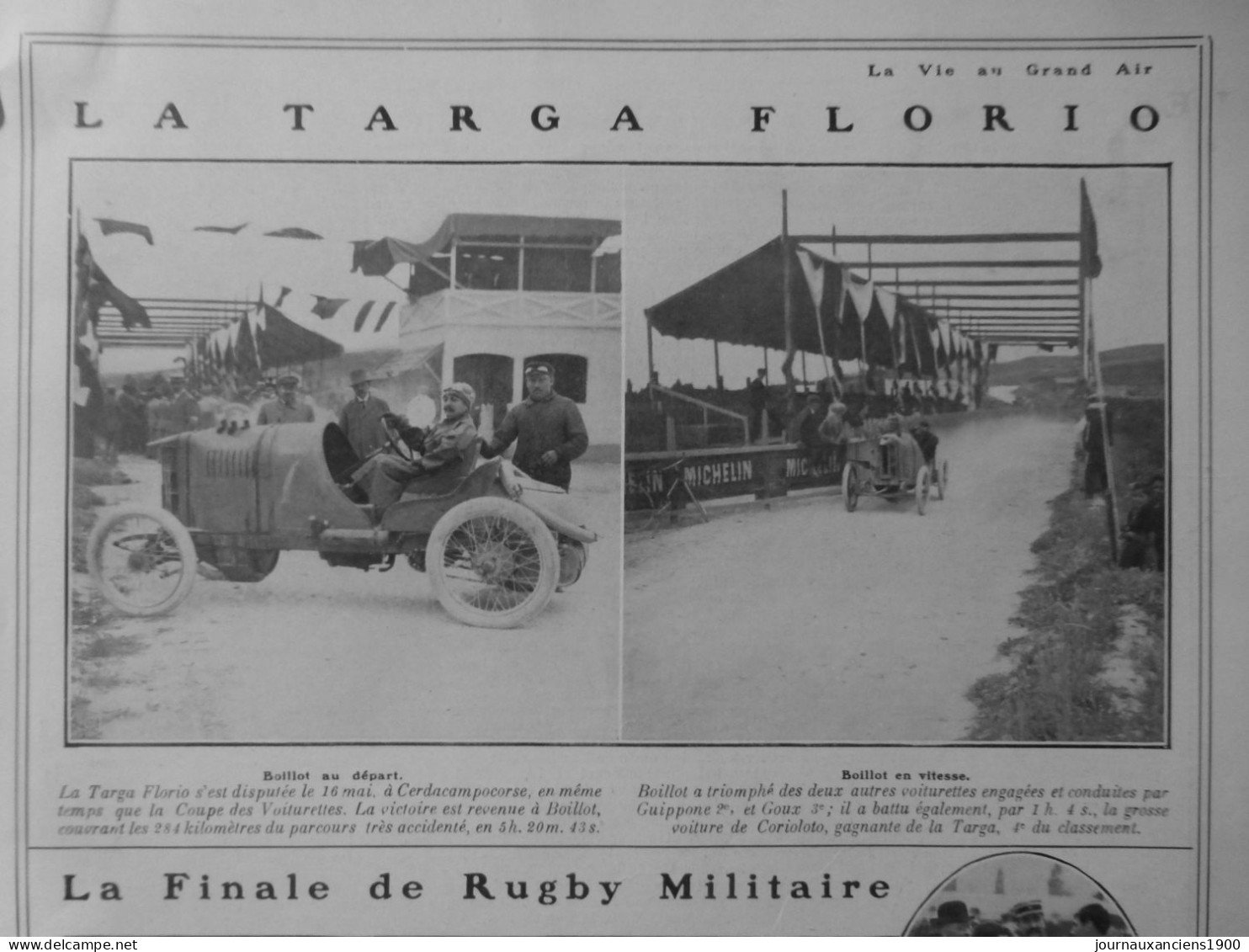 1905 1907 VOITURE COURSE ITALIE TARGUA FLORIO RAGGIO 6 JOURNAUX ANCIENS - Non Classés