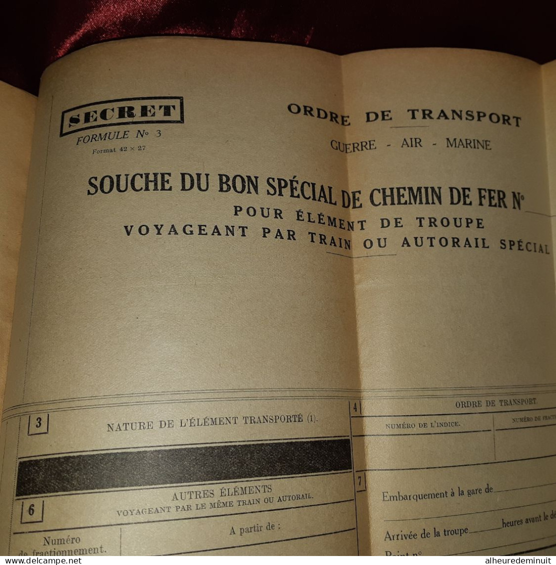 Transport De Personnel Par Chemin De Fer"Documents Aux Formation Des Trois Armées"GUERRE"AIR"MARINE"S.N.C.F"Rail"TRAIN"1 - Bahnwesen & Tramways