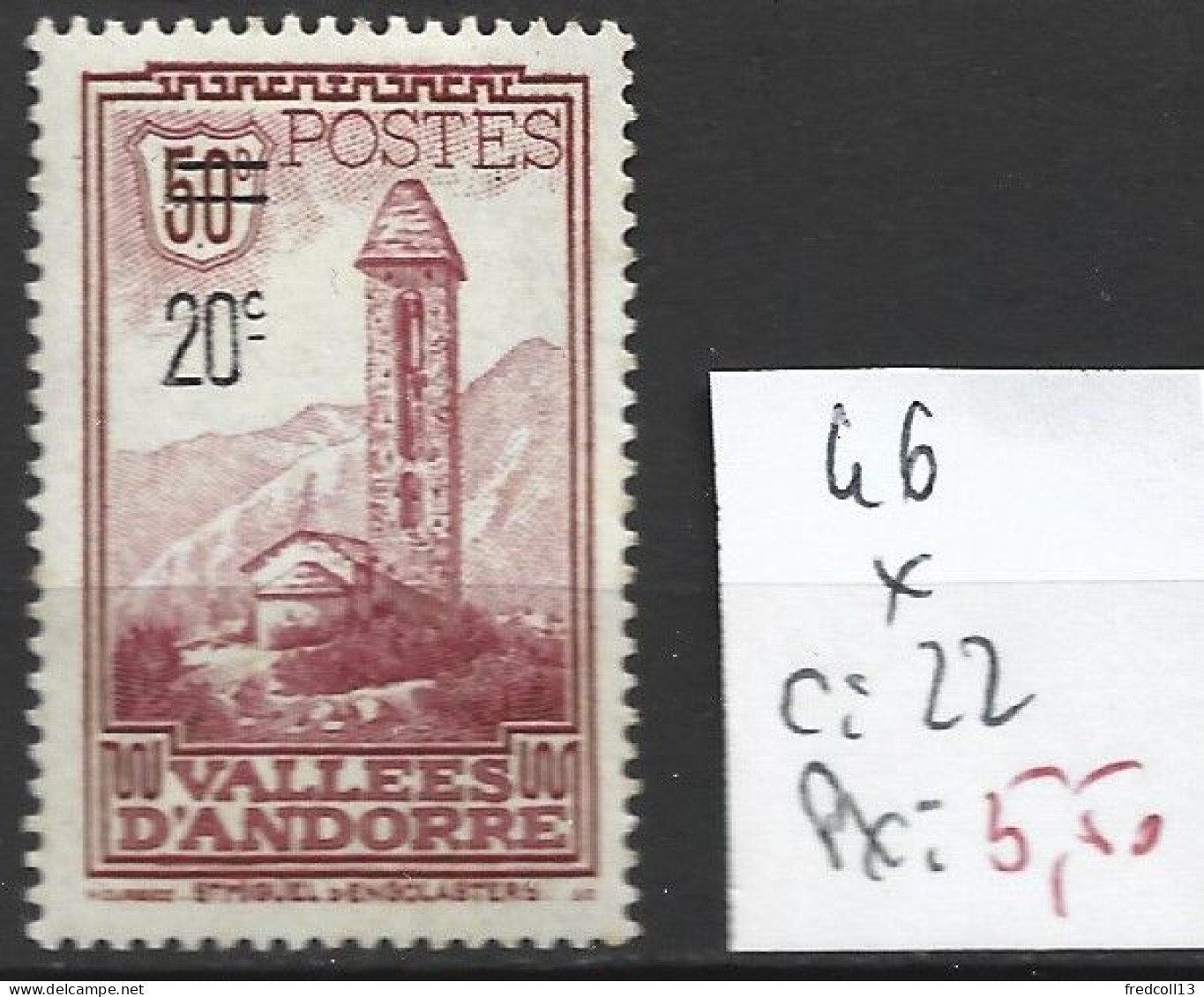 ANDORRE FRANCAIS 46 * Côte 22 € - Unused Stamps