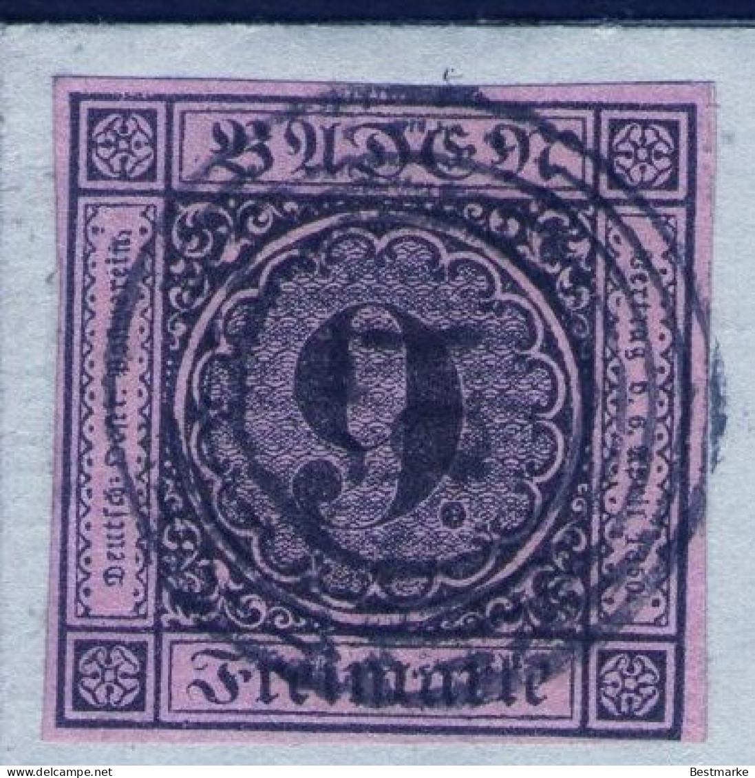 Baden 9 Kreuzer Rosa - Nr. 4b Auf Brief 1855 Aus Heidelberg Nach Emmendingen -tiefst Geprüft BPP - Covers & Documents