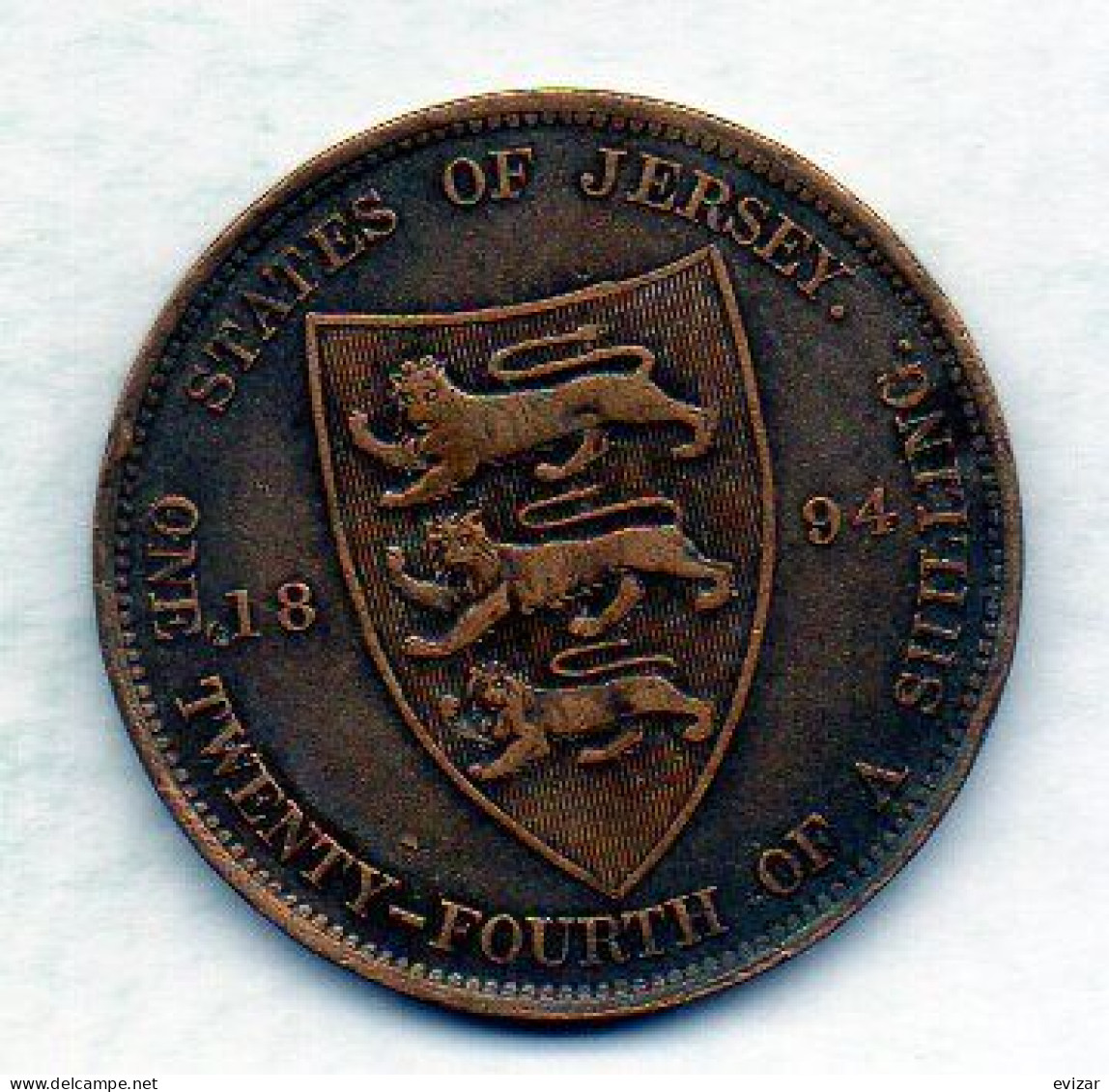 JERSEY, 1/24 Shilling, Bronze, Year 1894, KM # 7 - Jersey