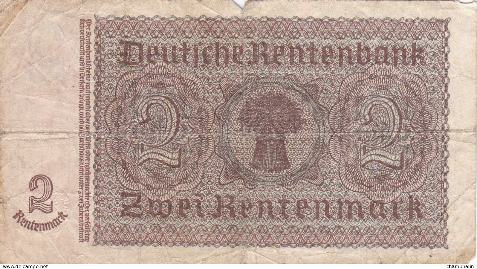 Allemagne - Billet De 2 Rentenmark - 30 Janvier 1937 - P174b - 2 Rentenmark