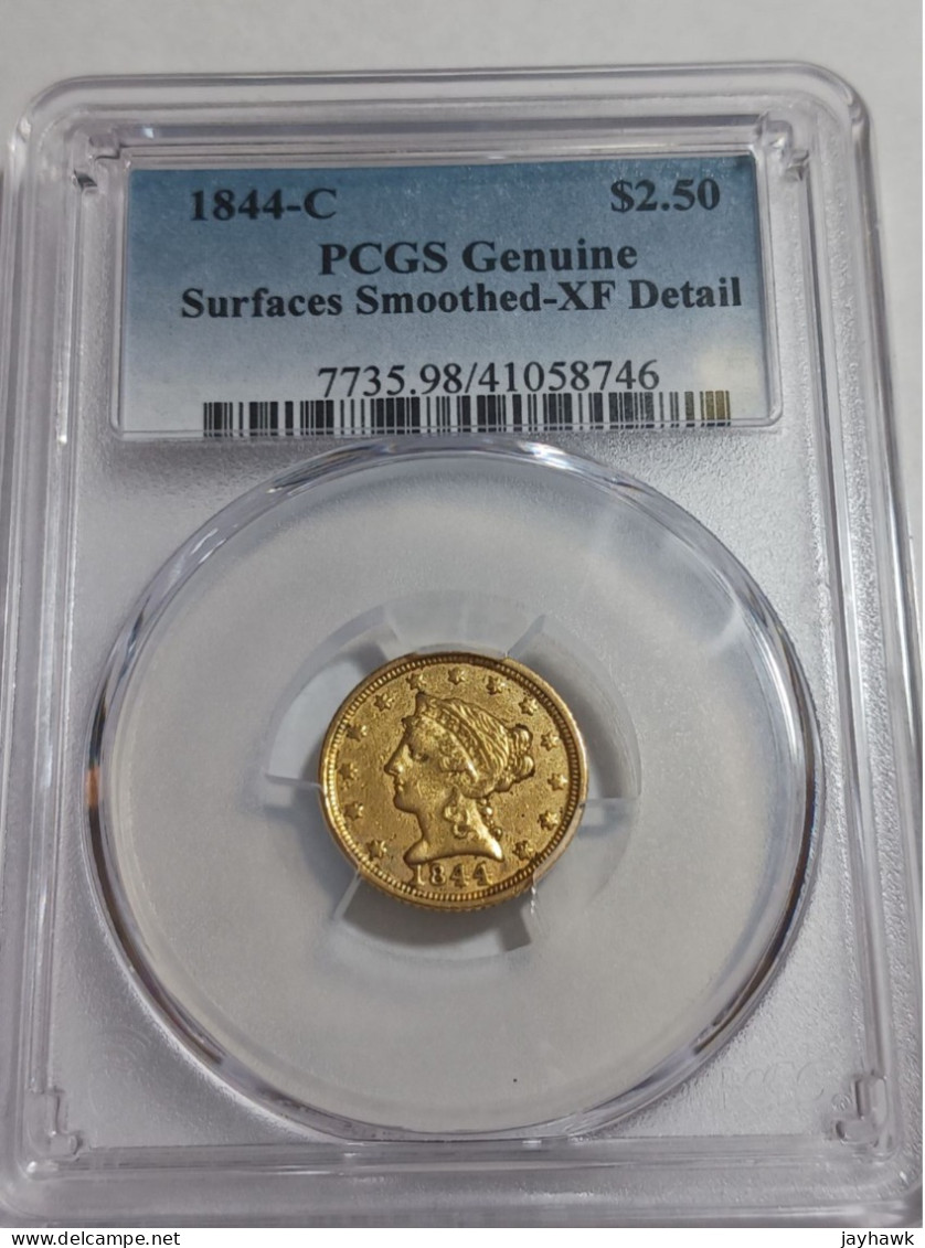 UNITED STATES GOLD COIN, QUARTER EAGLE, 1844 C, PCGS XF - Autres – Amérique