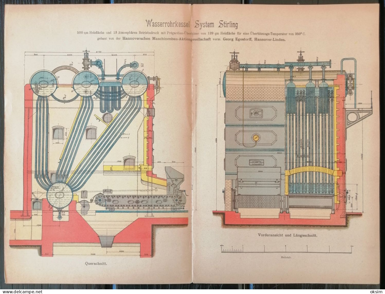 Drawings of machinery in colour, consisting of several layers that can be unfolded to show the interior of the machines