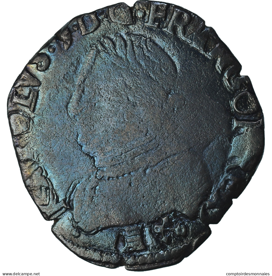 France, Charles IX, Teston Au Deux K Couronnés, 157[?], Bayonne, TB, Argent - 1560-1574 Karl IX.