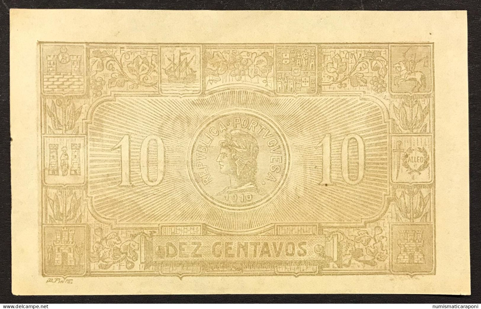 Portogallo Portugal  10 Centavos 1917 Pick#96 AUnc LOTTO 4797 - Portugal